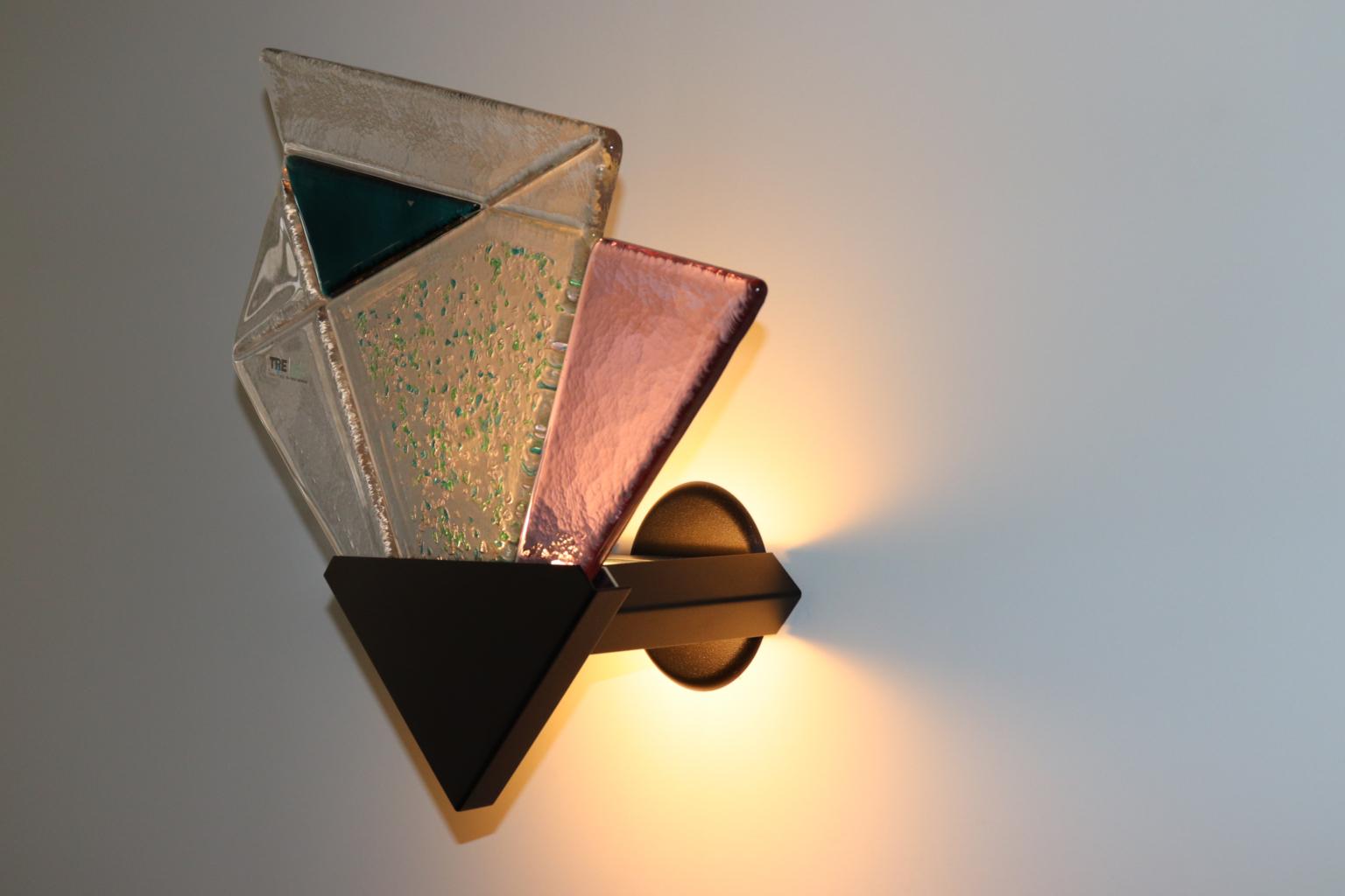 Mauro Dalla Valle for ITRE Wall Light Murano Cast Glass Multi-Color 