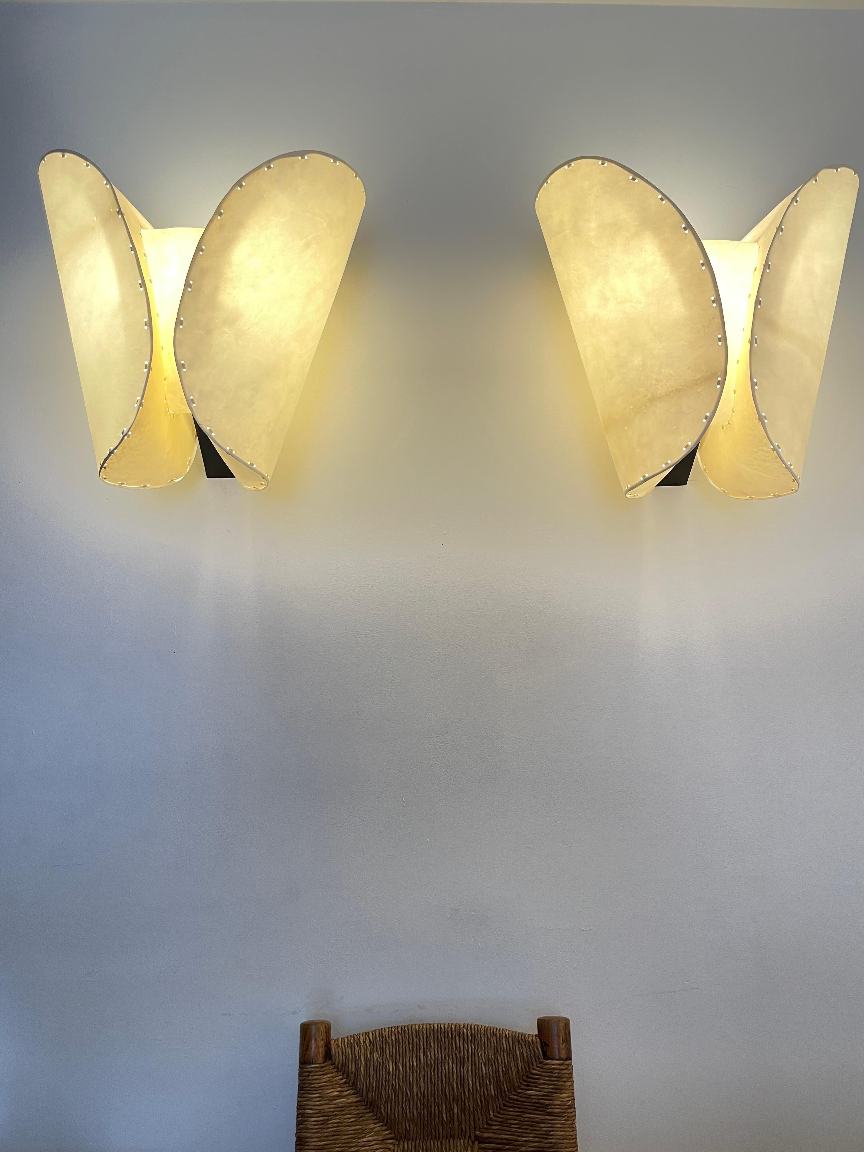 Mauro Fabbro “Gstaad” Wall Lamps Sconce  Alexandre Biaggi  Botega Volta. Signed  For Sale