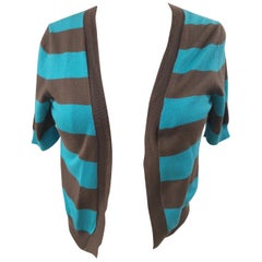 Mauro Mauro Grifoni braune türkisfarbene Strickjacke - Pullover