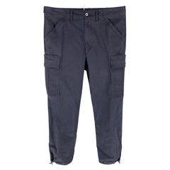 MAURO GRIFONI Size 34 Navy Cotton Cargo Casual Pants