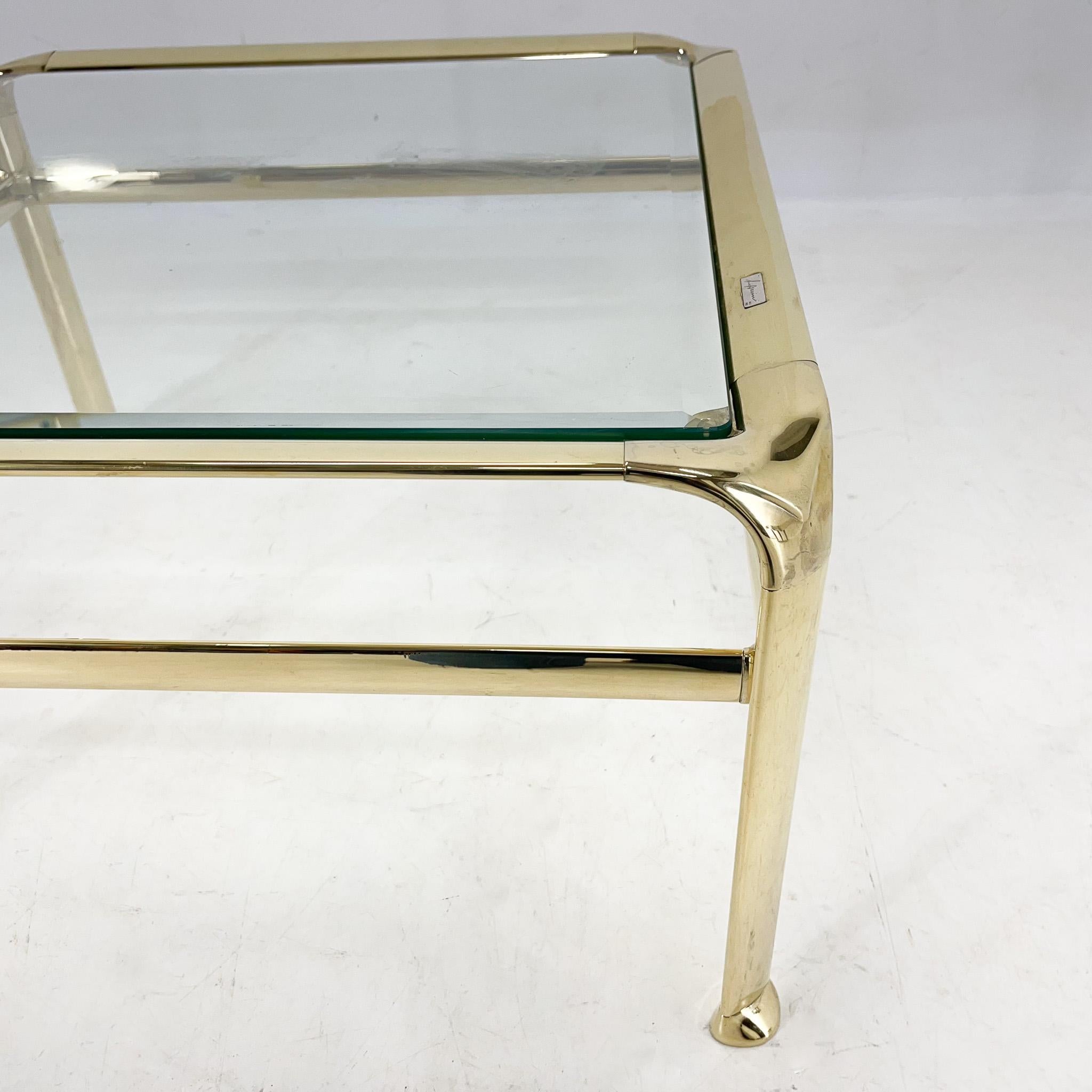 Mauro Lipparini Coffee Table, Brass & Glass, 1970's, Italy For Sale 4