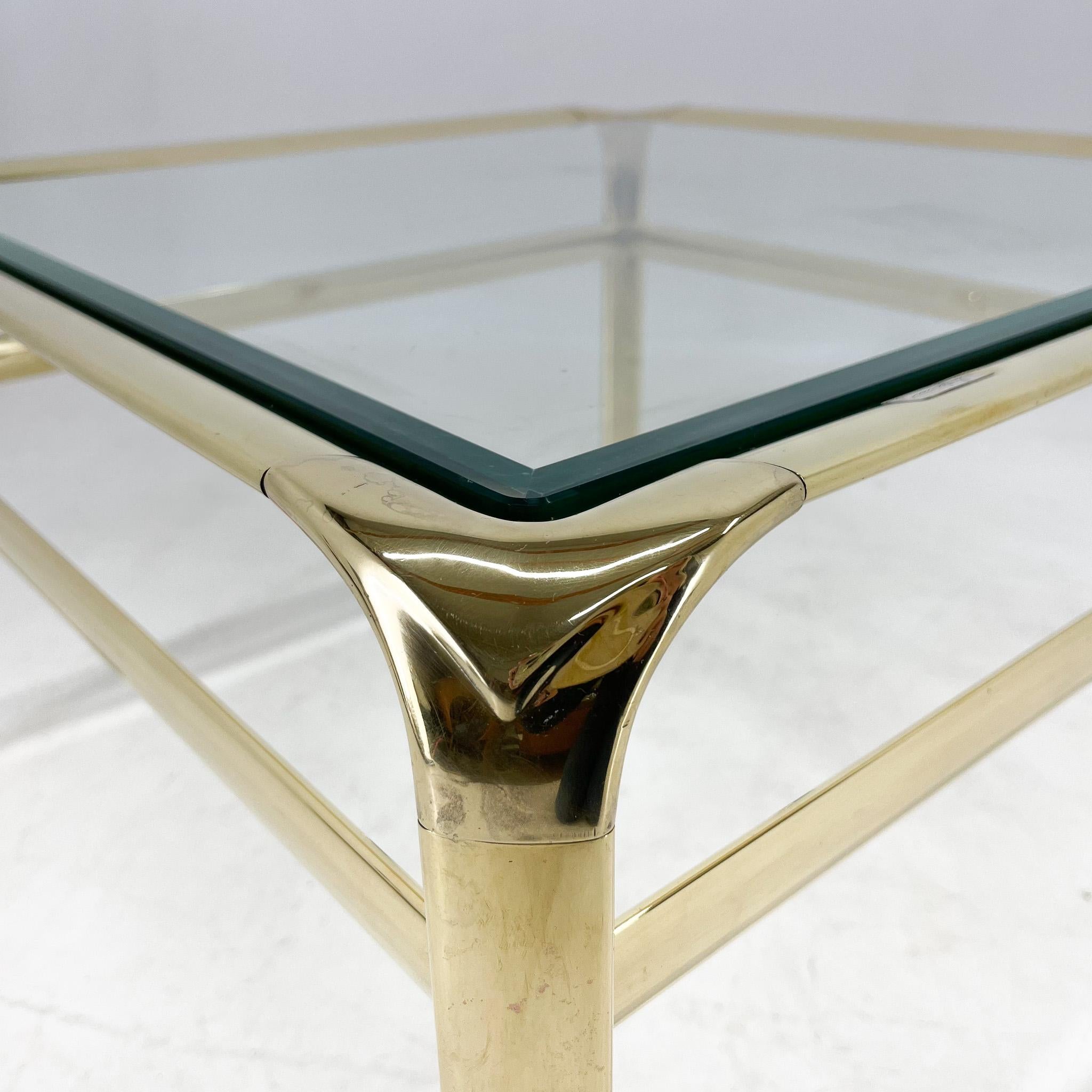 Mauro Lipparini Coffee Table, Brass & Glass, 1970's, Italy In Good Condition For Sale In Praha, CZ