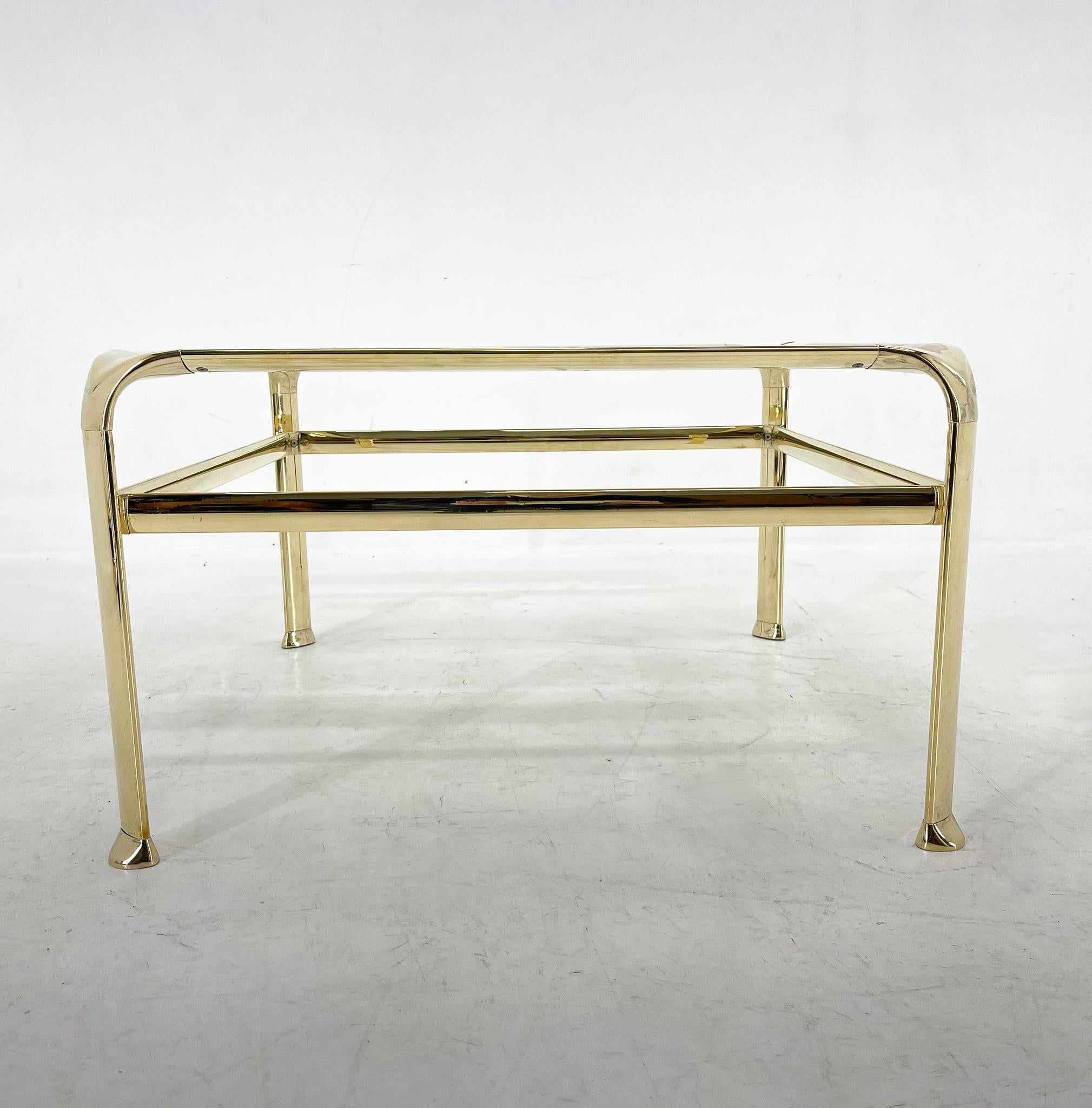 Mauro Lipparini Coffee Table, Brass & Glass, 1970's, Italy For Sale 1