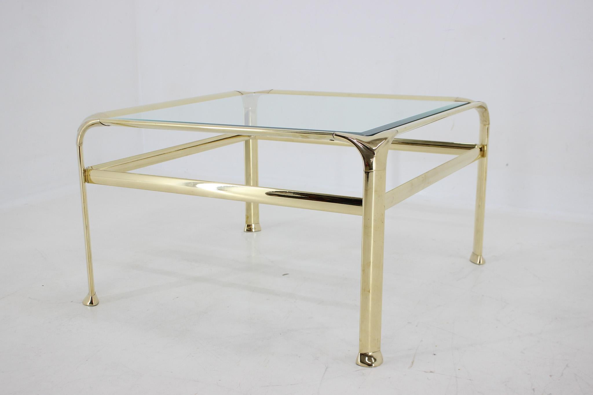Mauro Lipparini Coffee Table, Brass & Glass, 1970's, Italy For Sale 3