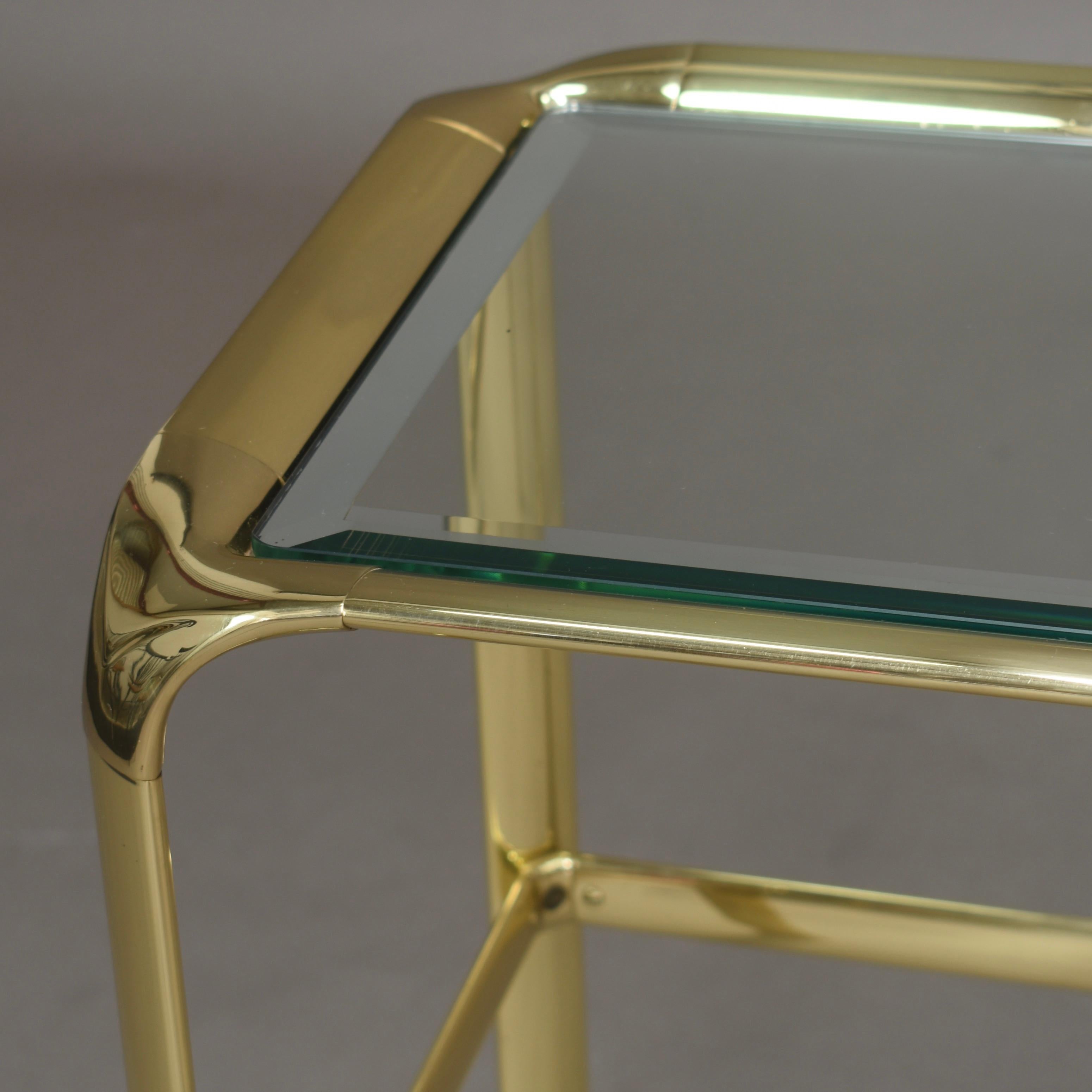 Mauro Lipparini Console Table in Brass and Glass, Italy, circa 1970 1