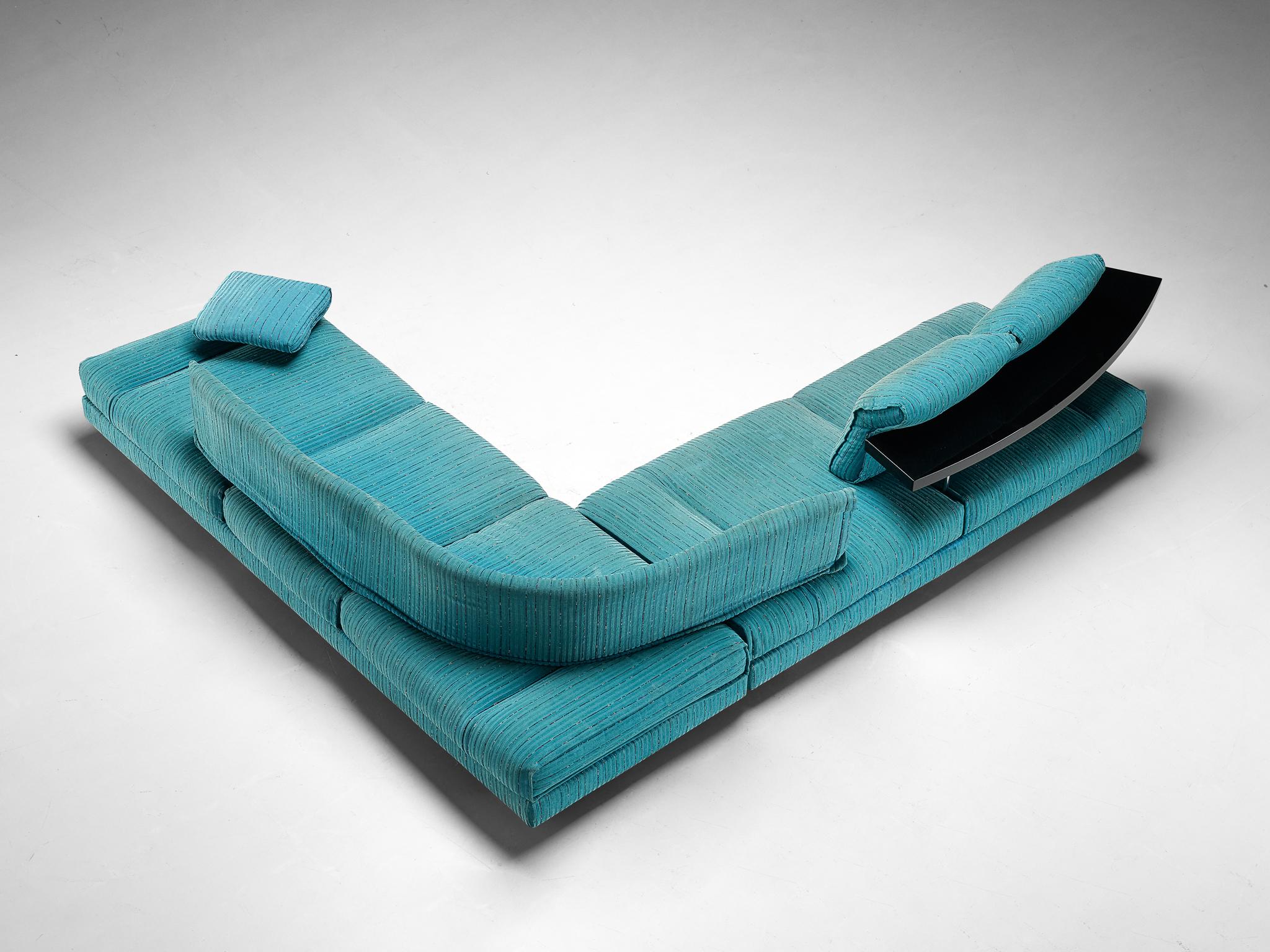 Mauro Lipparini for Saporiti 'Avedon' Sofa in Turquoise Upholstery For Sale 3