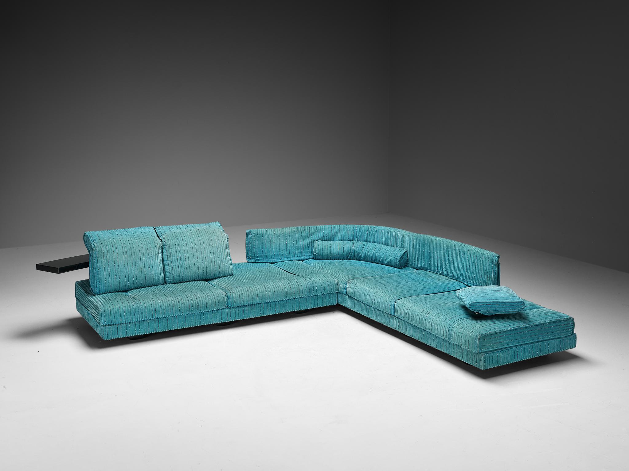Post-Modern Mauro Lipparini for Saporiti 'Avedon' Sofa in Turquoise Upholstery For Sale