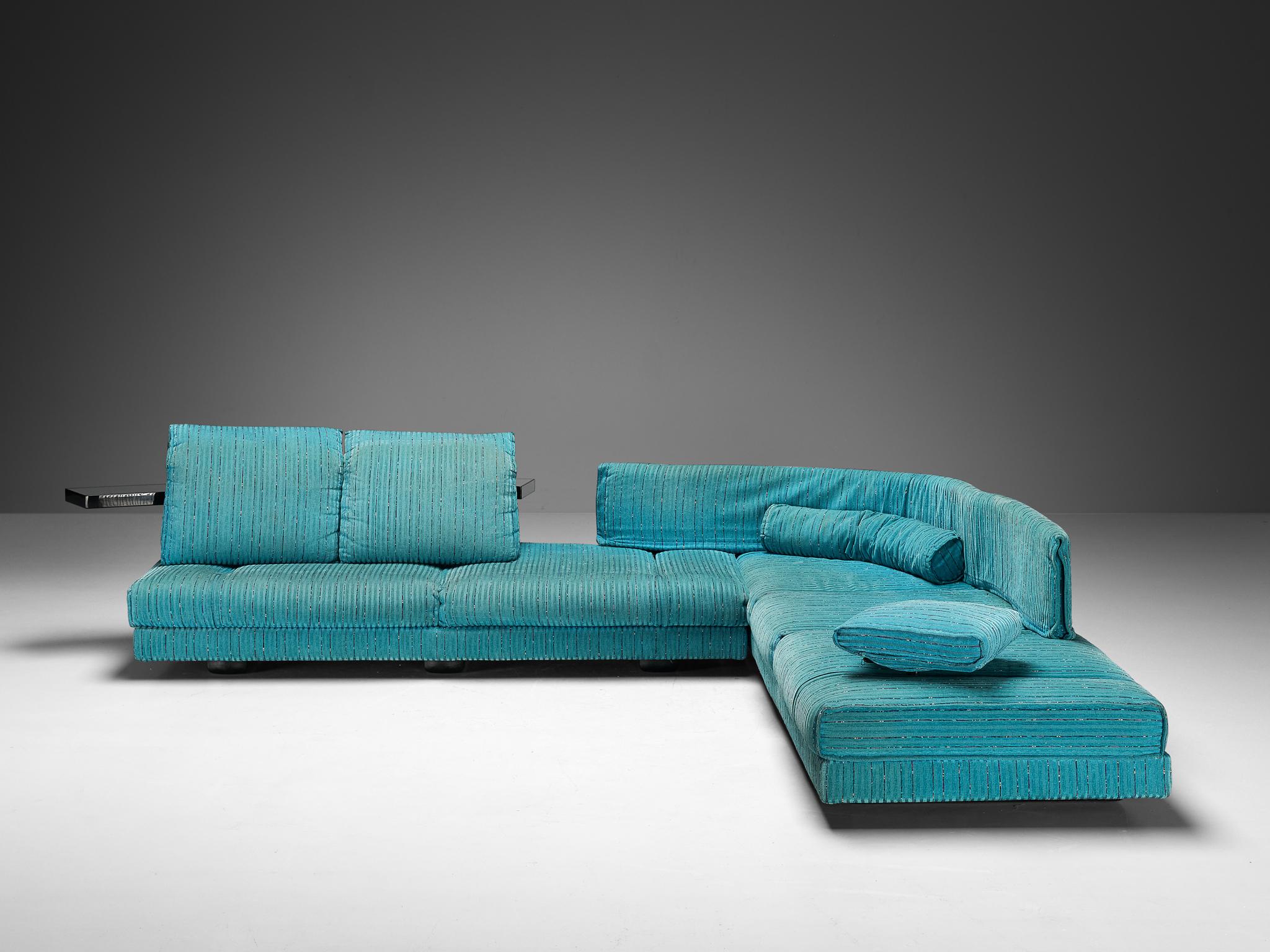 Mauro Lipparini for Saporiti 'Avedon' Sofa in Turquoise Upholstery For Sale 1