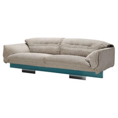 Vintage Mauro Lipparini for Saporiti 'Ellypse' Sofa in Grey Upholstery 