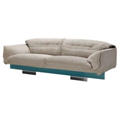 Retro Mauro Lipparini for Saporiti 'Ellypse' Sofa in Grey Upholstery 