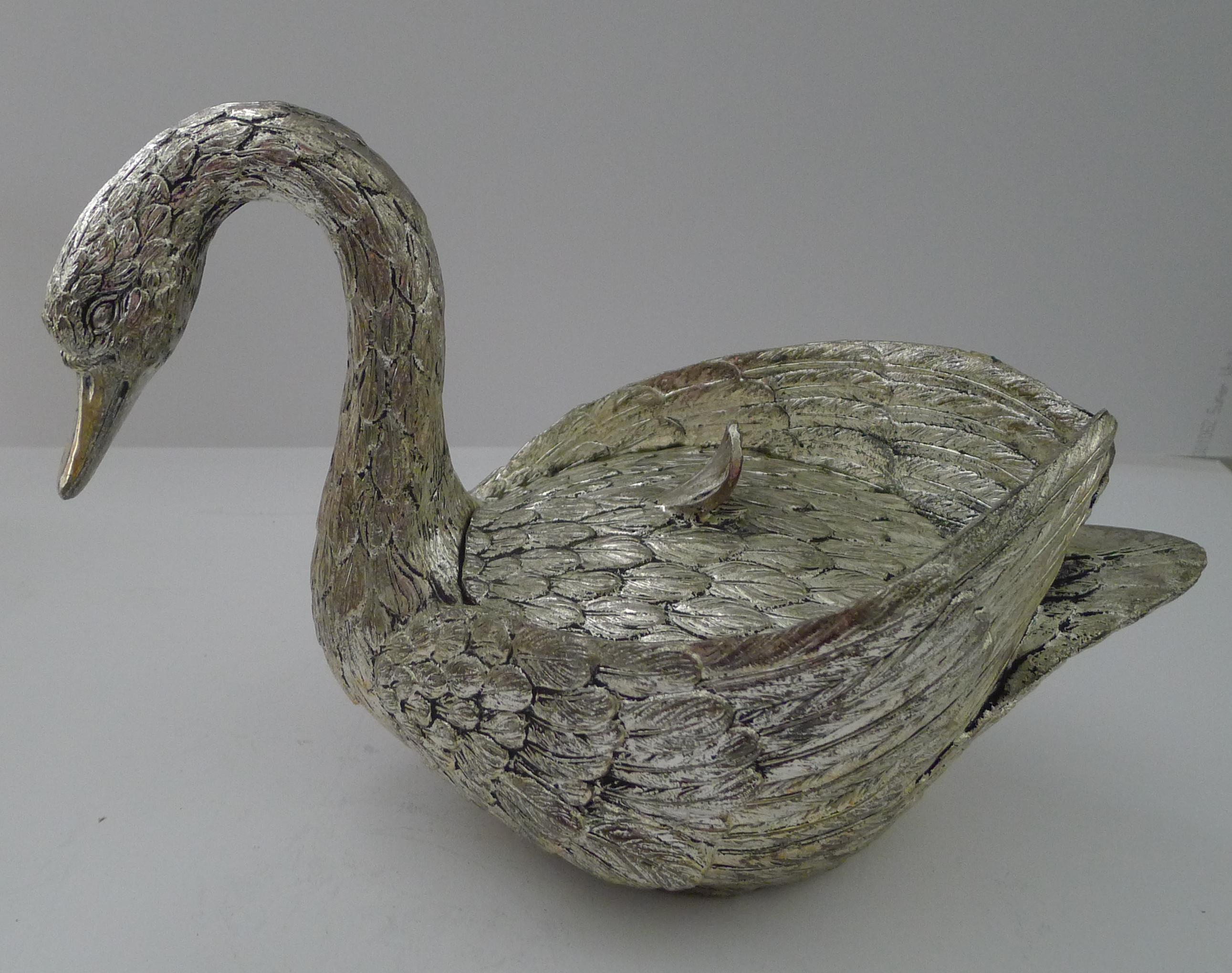 Mauro Manetti, Florencia, Italia - Cubitera Cisne de Plata c.1970 en venta 3