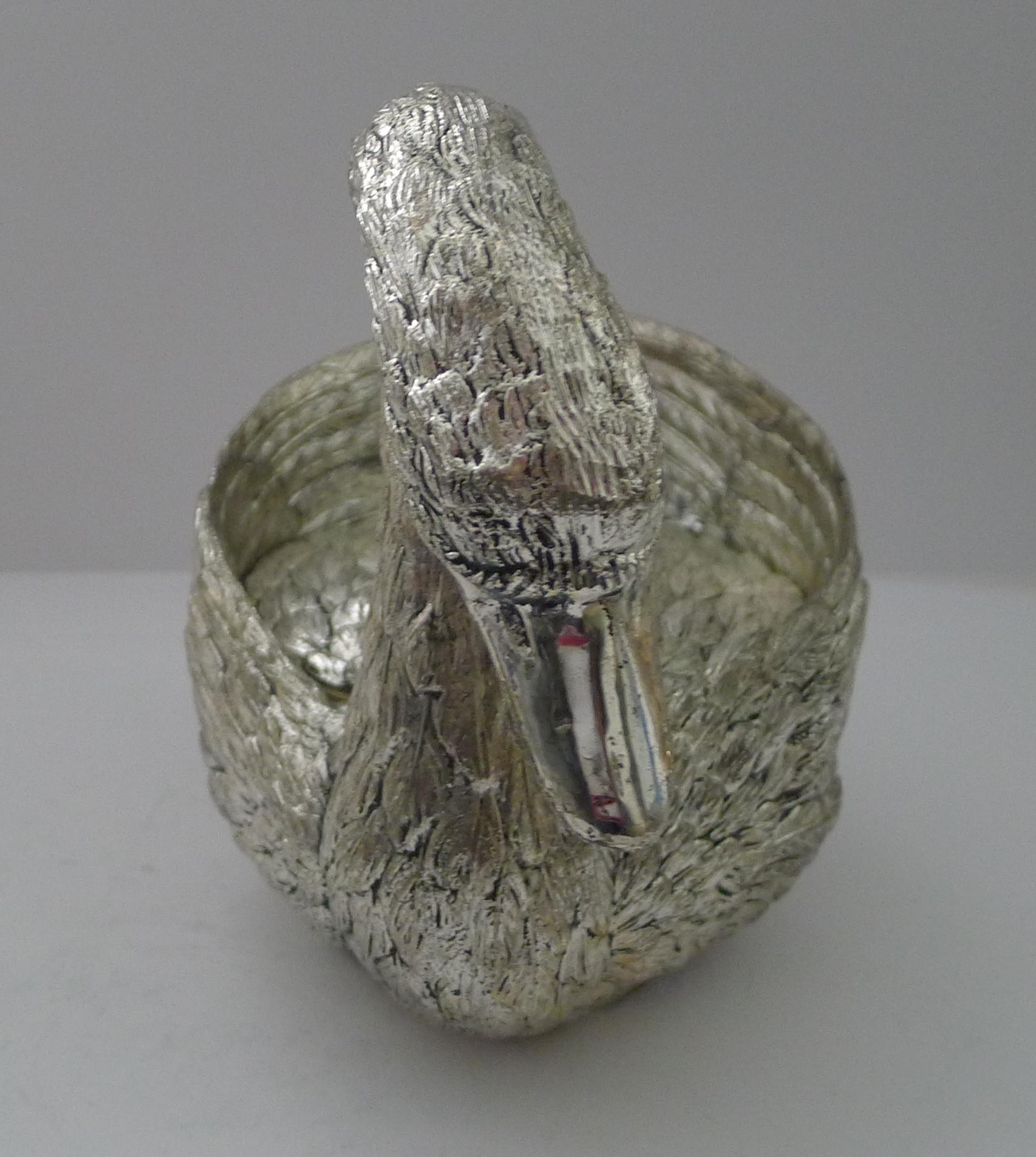 Mauro Manetti, Florencia, Italia - Cubitera Cisne de Plata c.1970 en venta 5