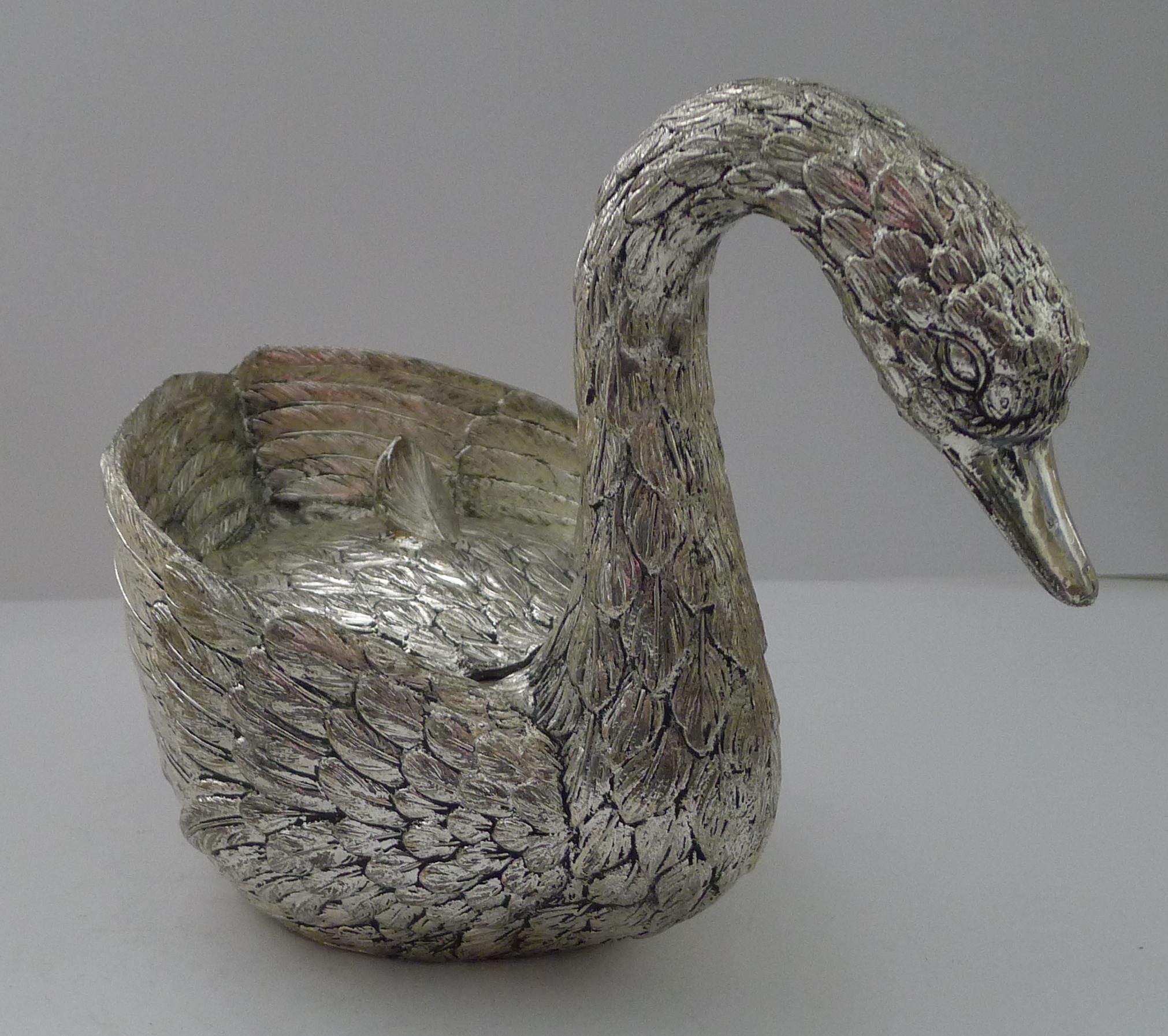Mauro Manetti, Florencia, Italia - Cubitera Cisne de Plata c.1970 en venta 6