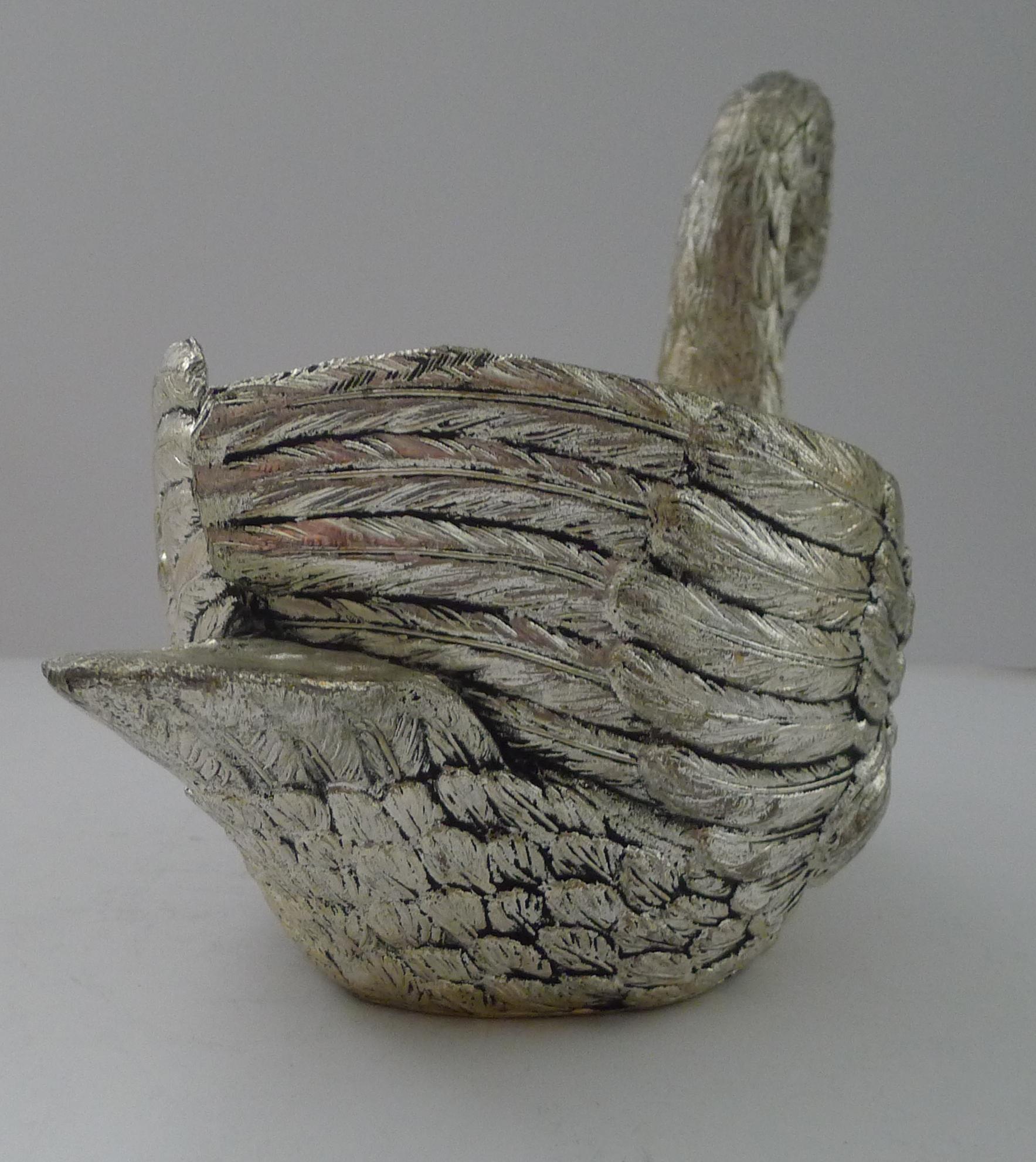Mauro Manetti, Florencia, Italia - Cubitera Cisne de Plata c.1970 en venta 8