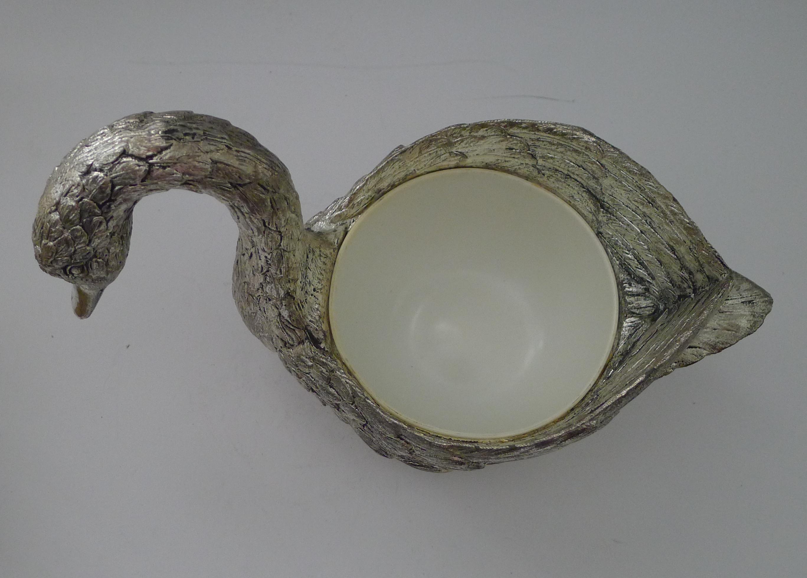 Mauro Manetti, Florencia, Italia - Cubitera Cisne de Plata c.1970 Italiano en venta