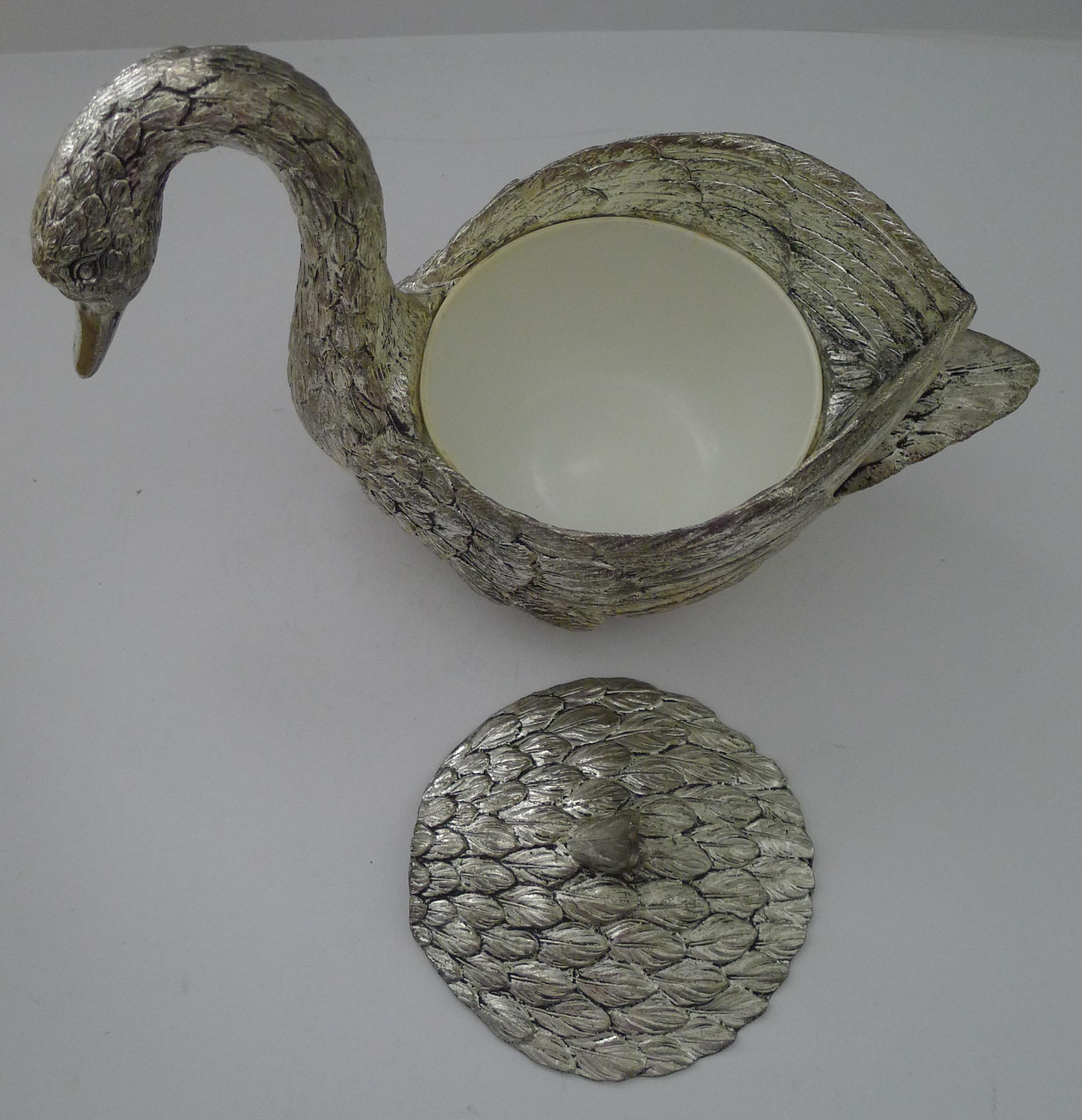 Mauro Manetti, Florencia, Italia - Cubitera Cisne de Plata c.1970 finales del siglo XX en venta