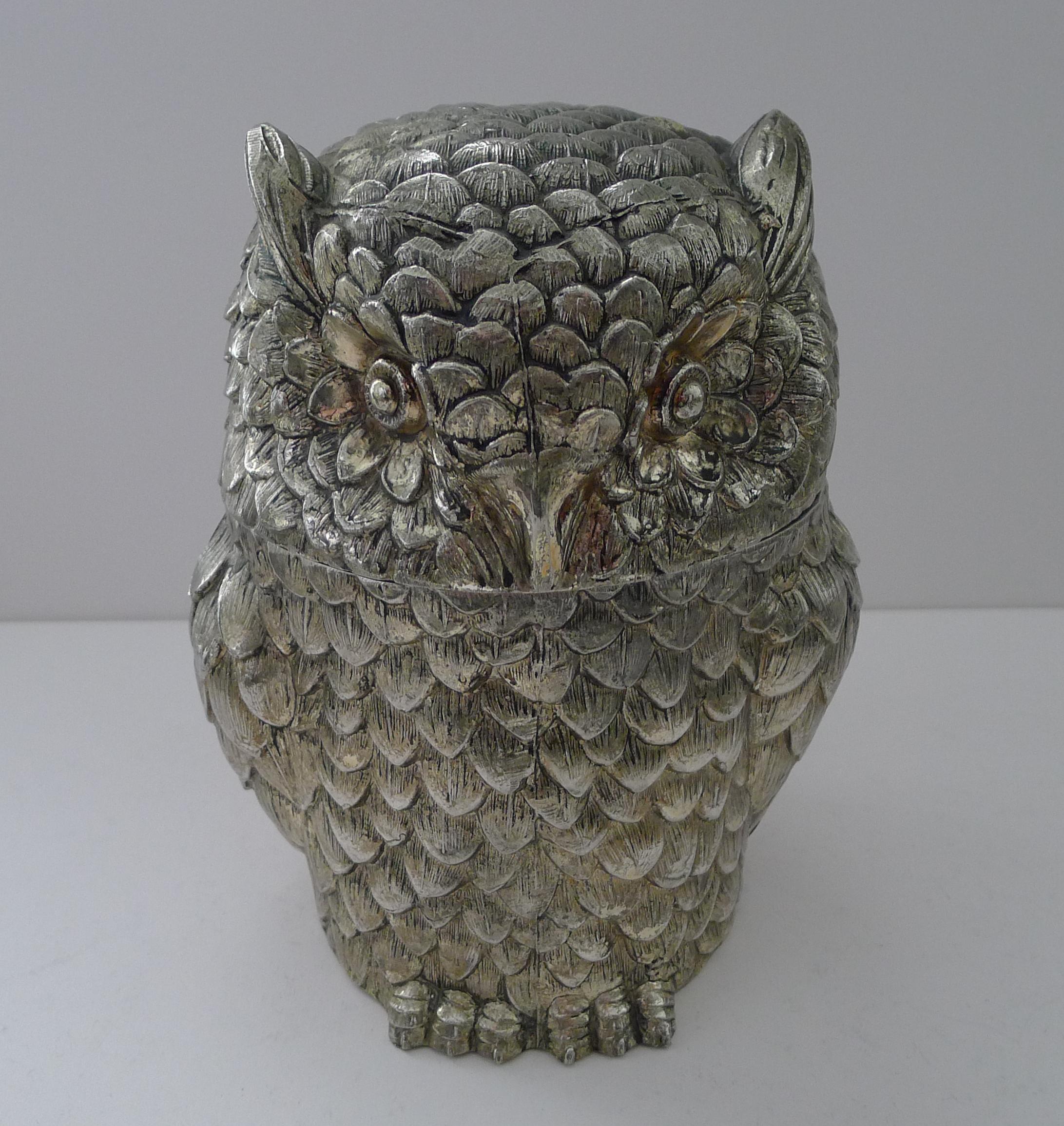 Mid-Century Modern Mauro Manetti, Florence, Italy - Owl Ice Bucket c.1960 For Sale