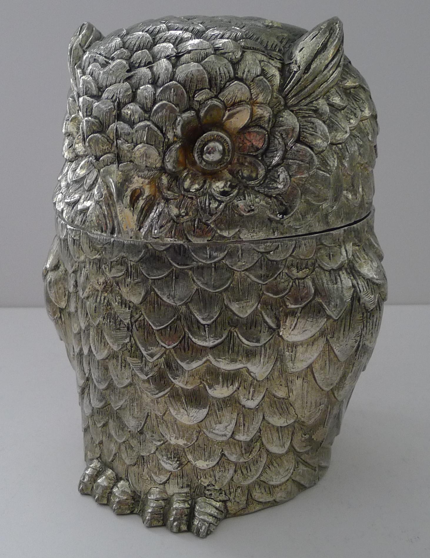 Mauro Manetti, Florence, Italy - Owl Ice Bucket c.1960 In Good Condition For Sale In Bath, GB