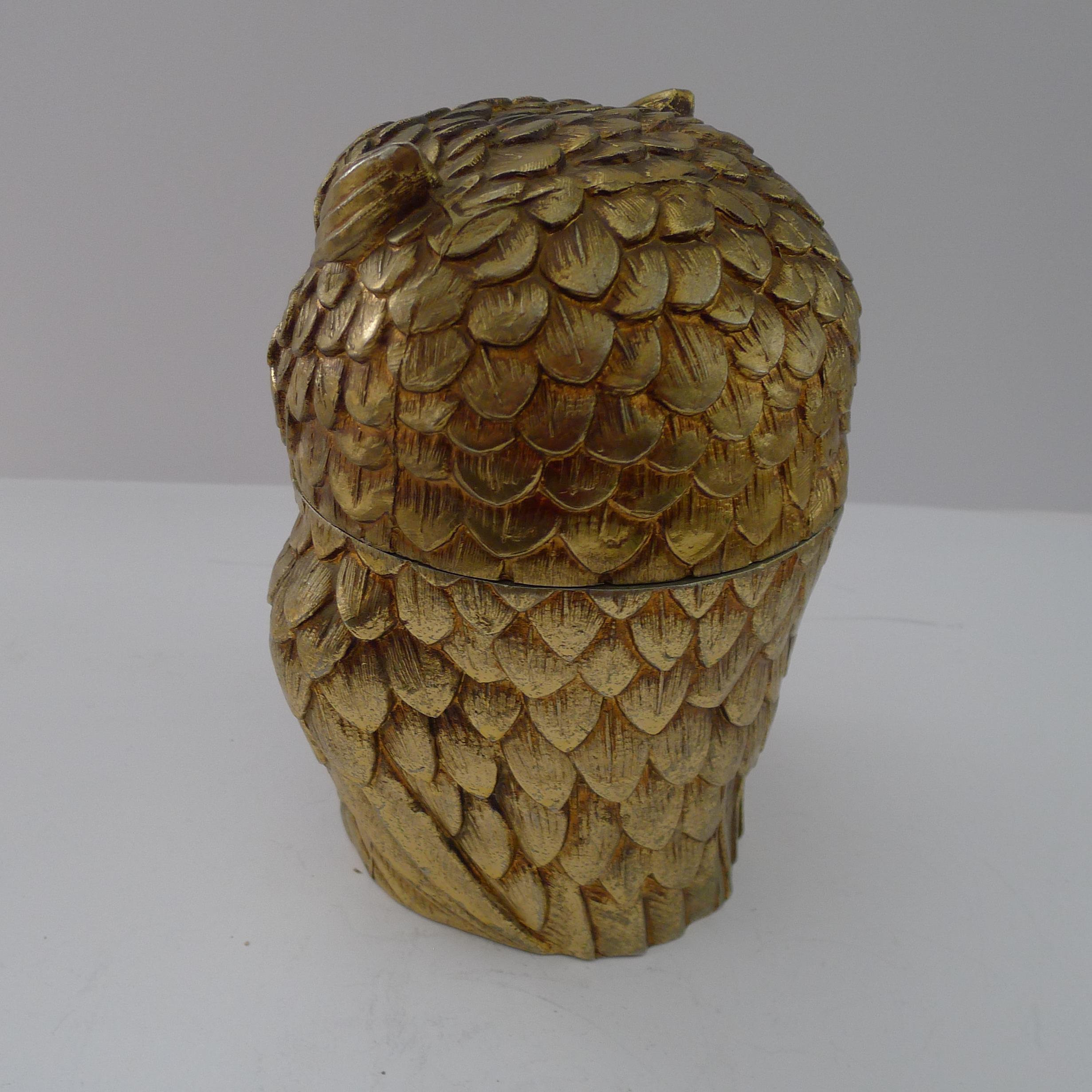 Mauro Manetti, Florencia, Italia - Cubitera Búho c.1960 Metal en venta