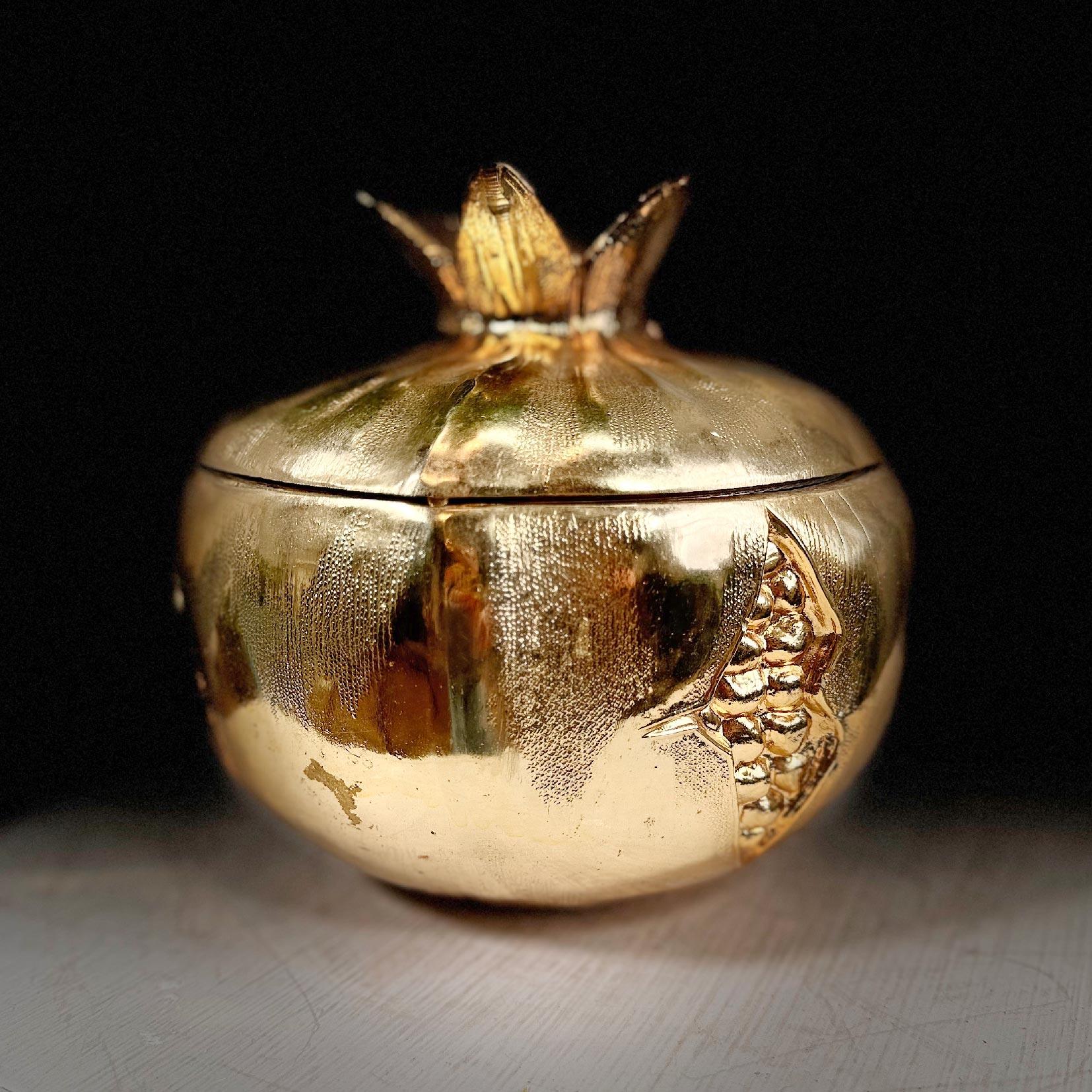 Mauro Manetti Gold Pomegranate Ice Bucket For Sale 2