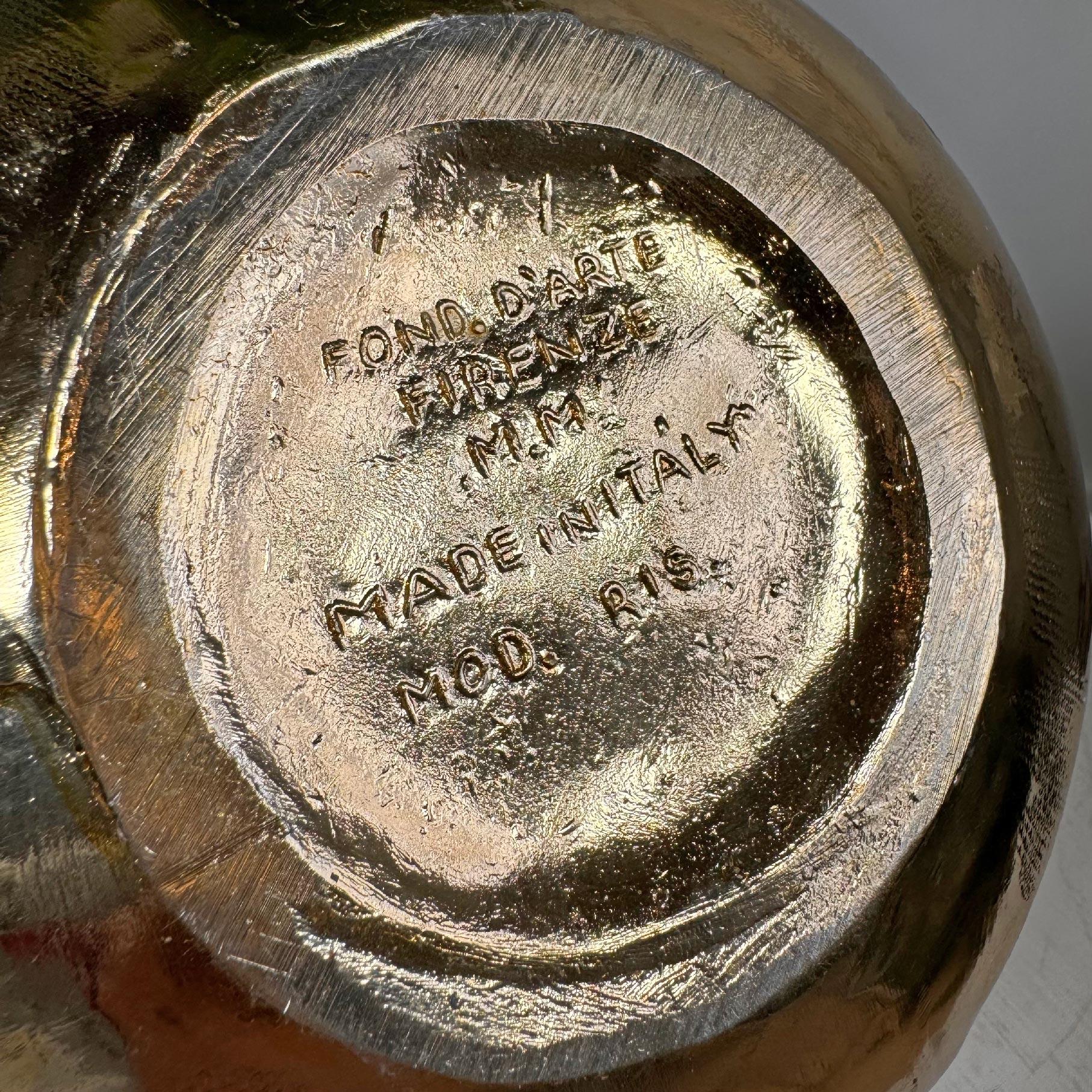 Mid-Century Modern Mauro Manetti Gold Pomegranate Ice Bucket For Sale