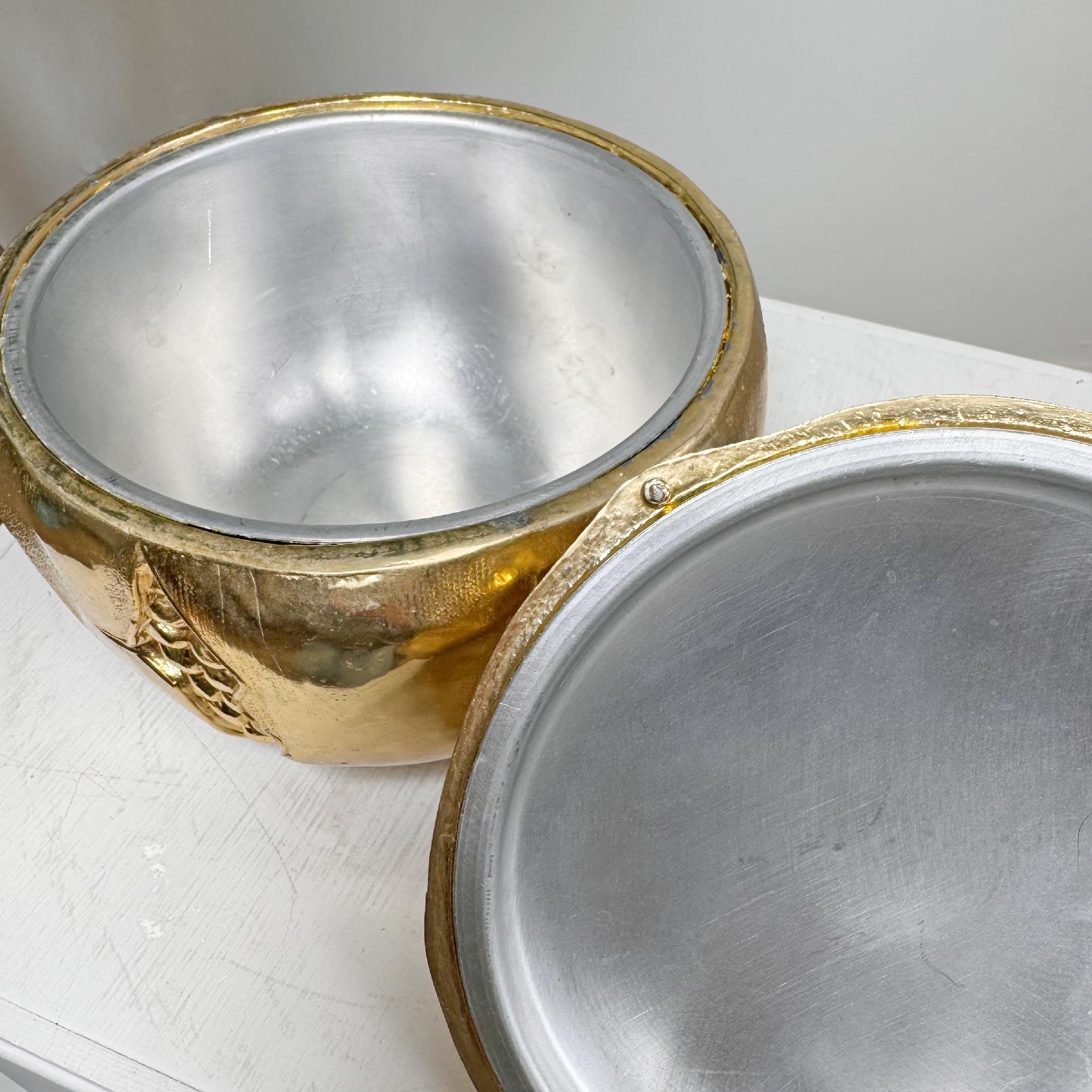 Hand-Crafted Mauro Manetti Gold Pomegranate Ice Bucket For Sale