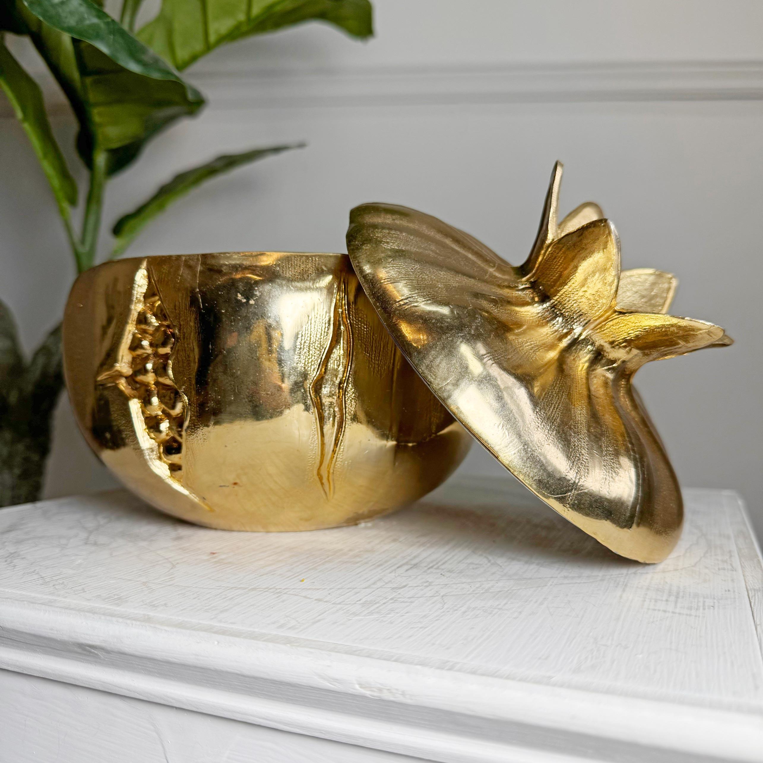 Metal Mauro Manetti Gold Pomegranate Ice Bucket For Sale
