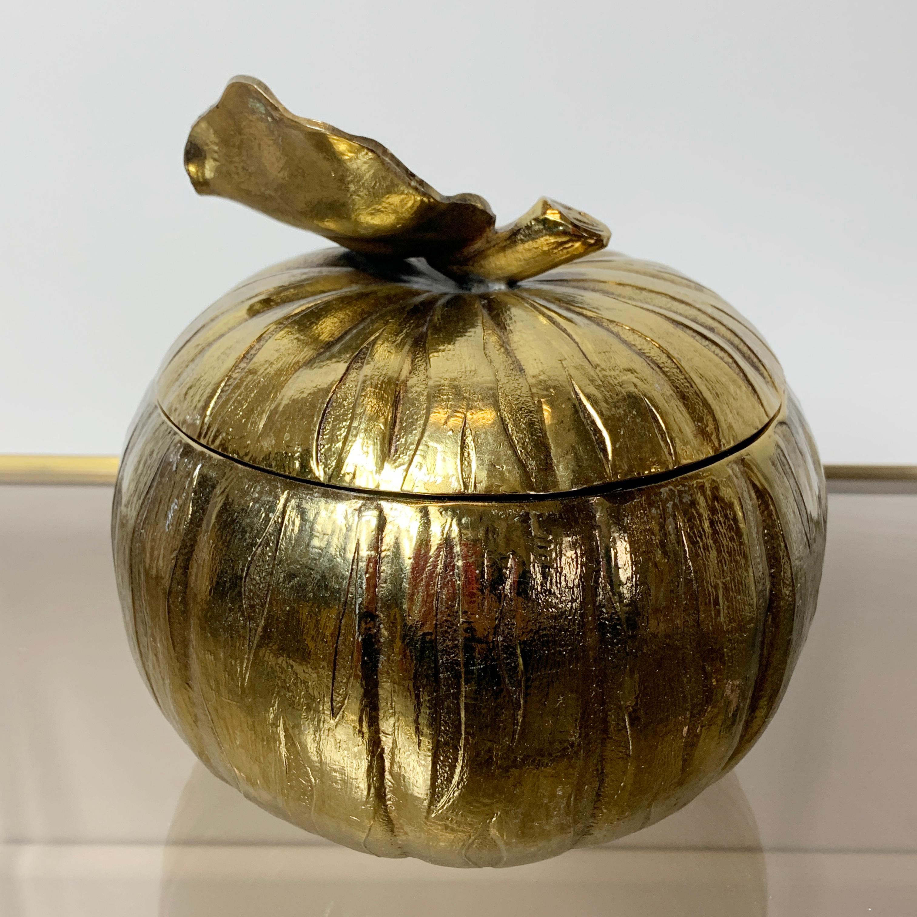 Mid-Century Modern Mauro Manetti Gold Pumpkin Ice Bucket, 1960s