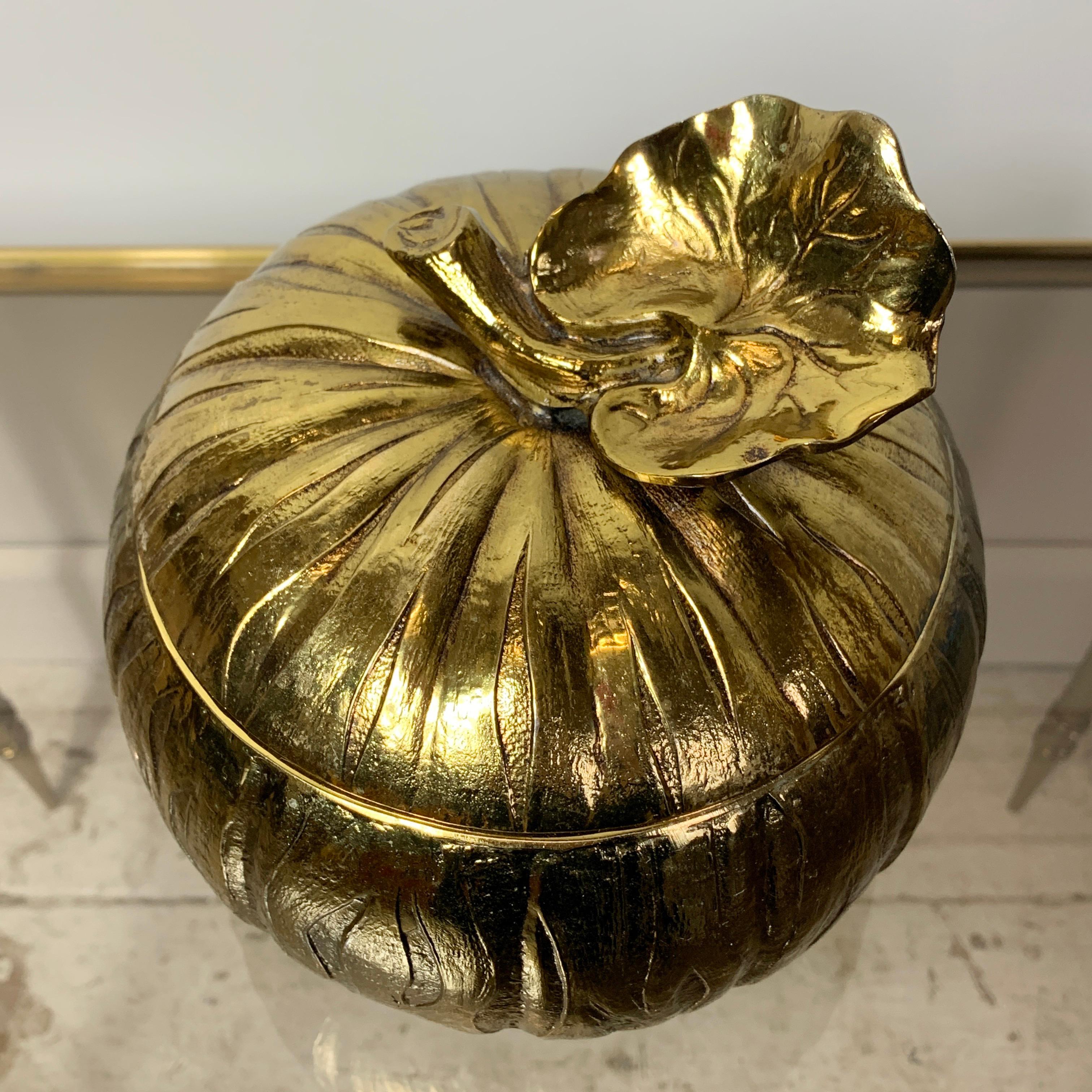 Metal Mauro Manetti Gold Pumpkin Ice Bucket, 1960s