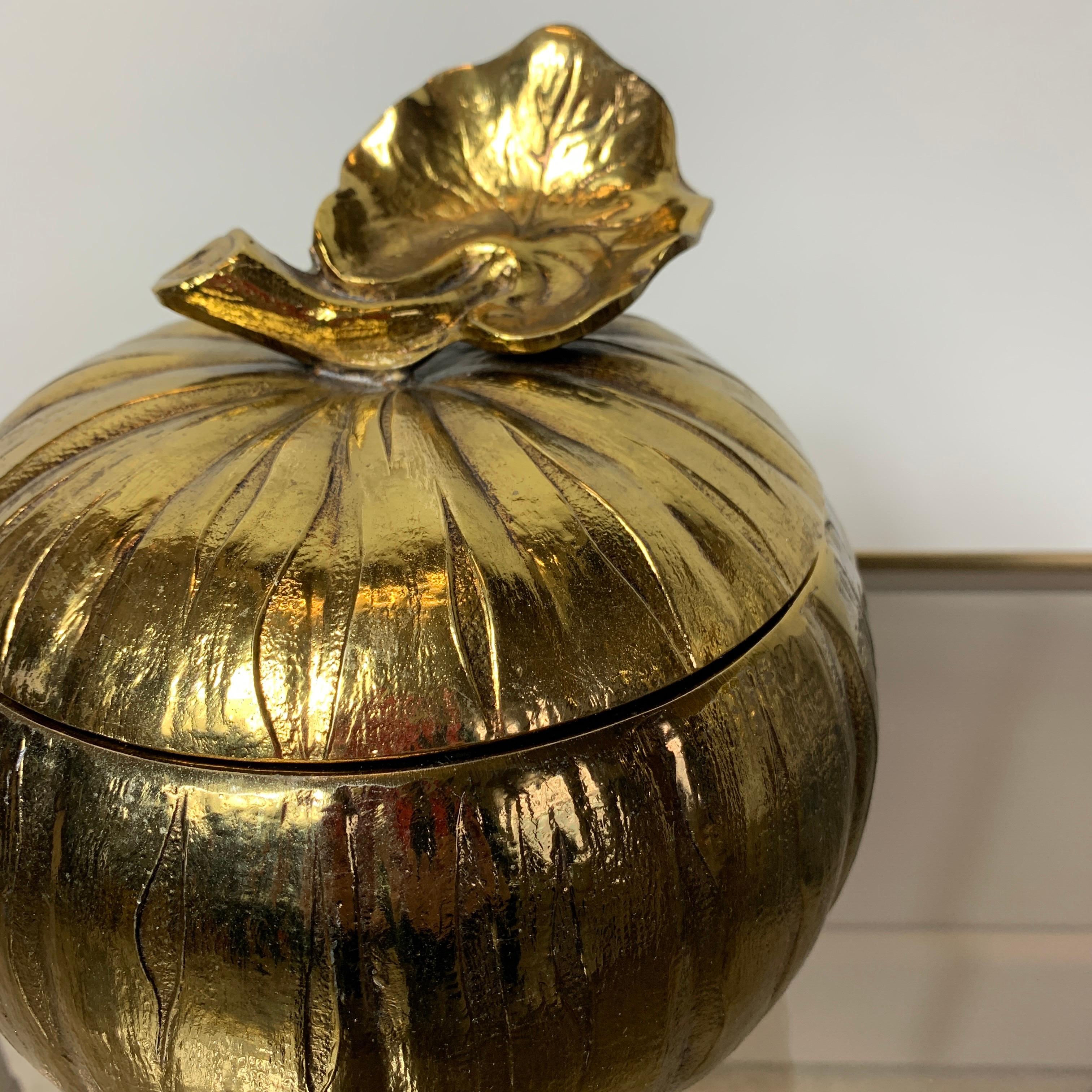 Mauro Manetti Gold Pumpkin Ice Bucket, 1960s 1