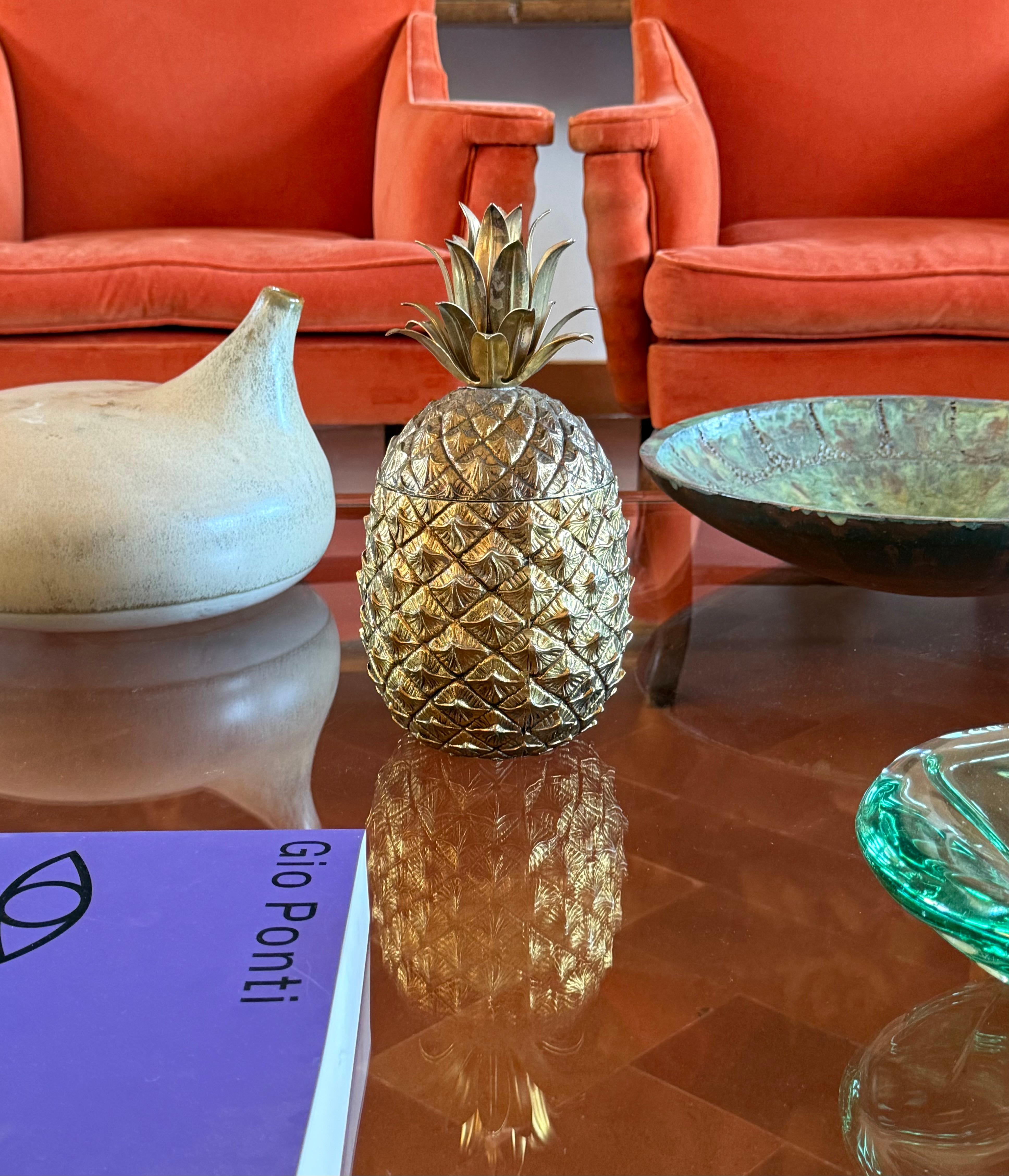 Mauro Manetti, golden Pineapple ice bucket, Italy 1970s (Italian) im Angebot