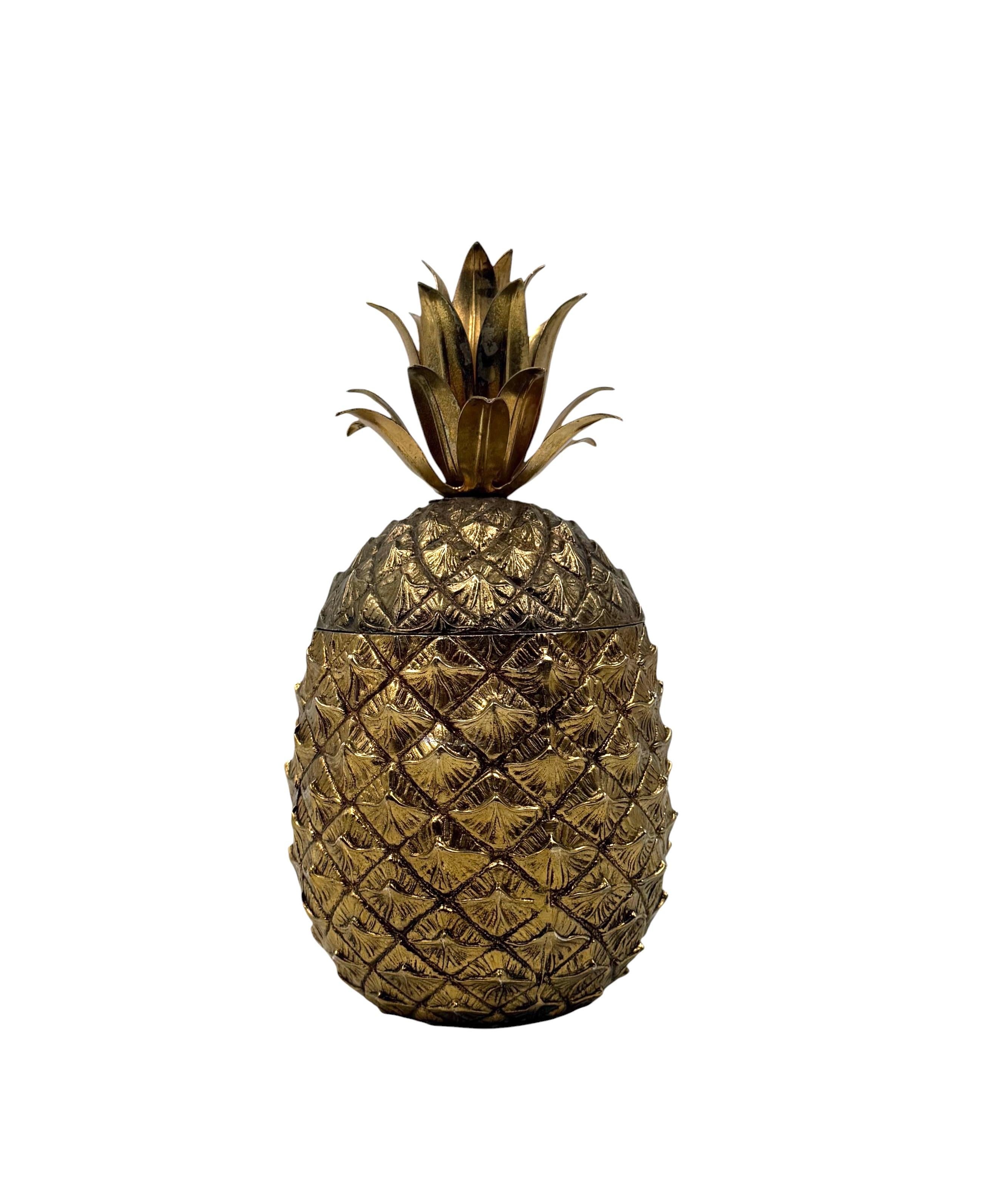 Mauro Manetti, golden Pineapple ice bucket, Italy 1970s (Late 20th Century) im Angebot