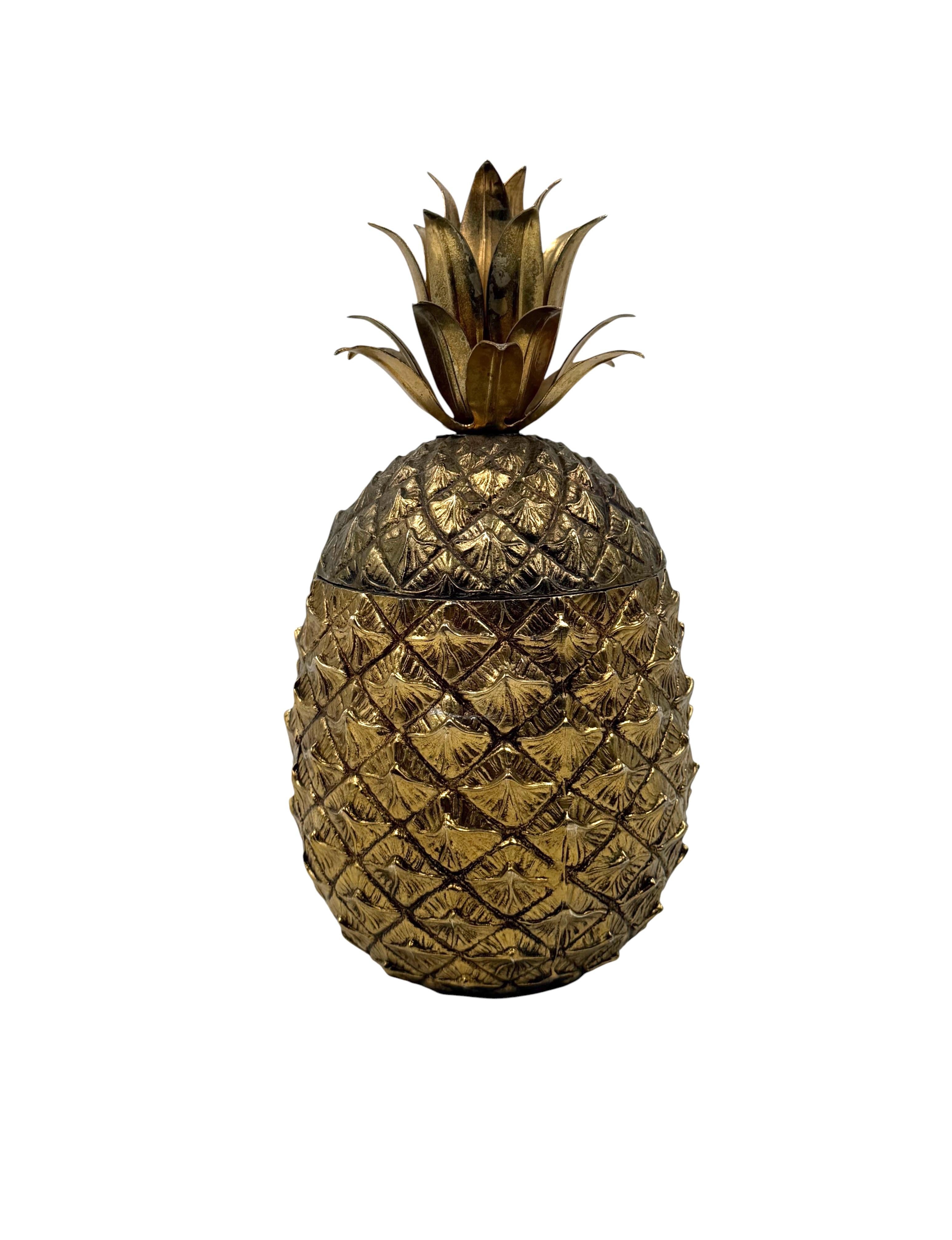 Mauro Manetti, golden Pineapple ice bucket, Italy 1970s im Angebot 1