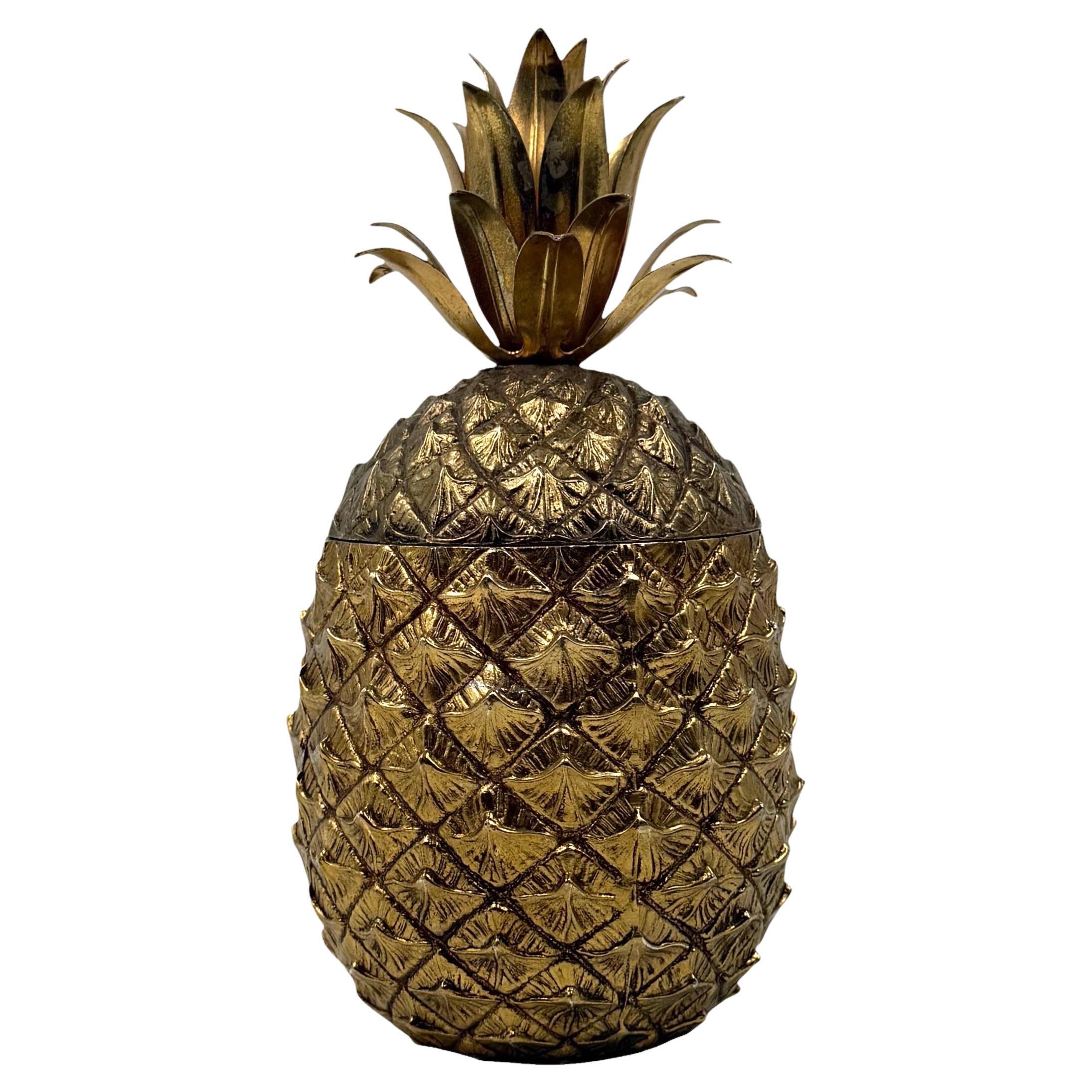 Mauro Manetti, golden Pineapple ice bucket, Italy 1970s im Angebot