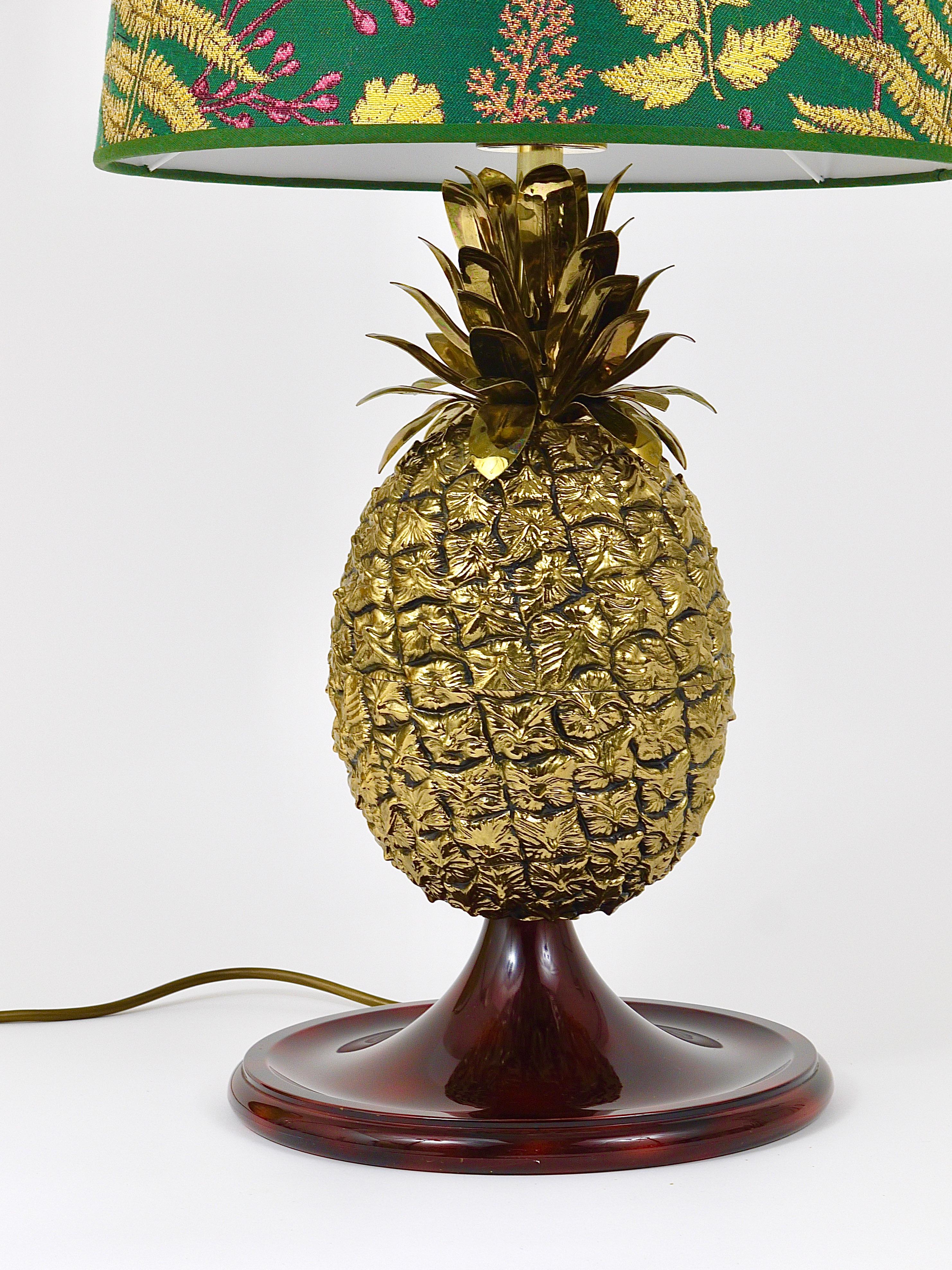 Mauro Manetti Hollywood Regency Pineapple Brass Table Lamp, Italy, 1970s For Sale 5