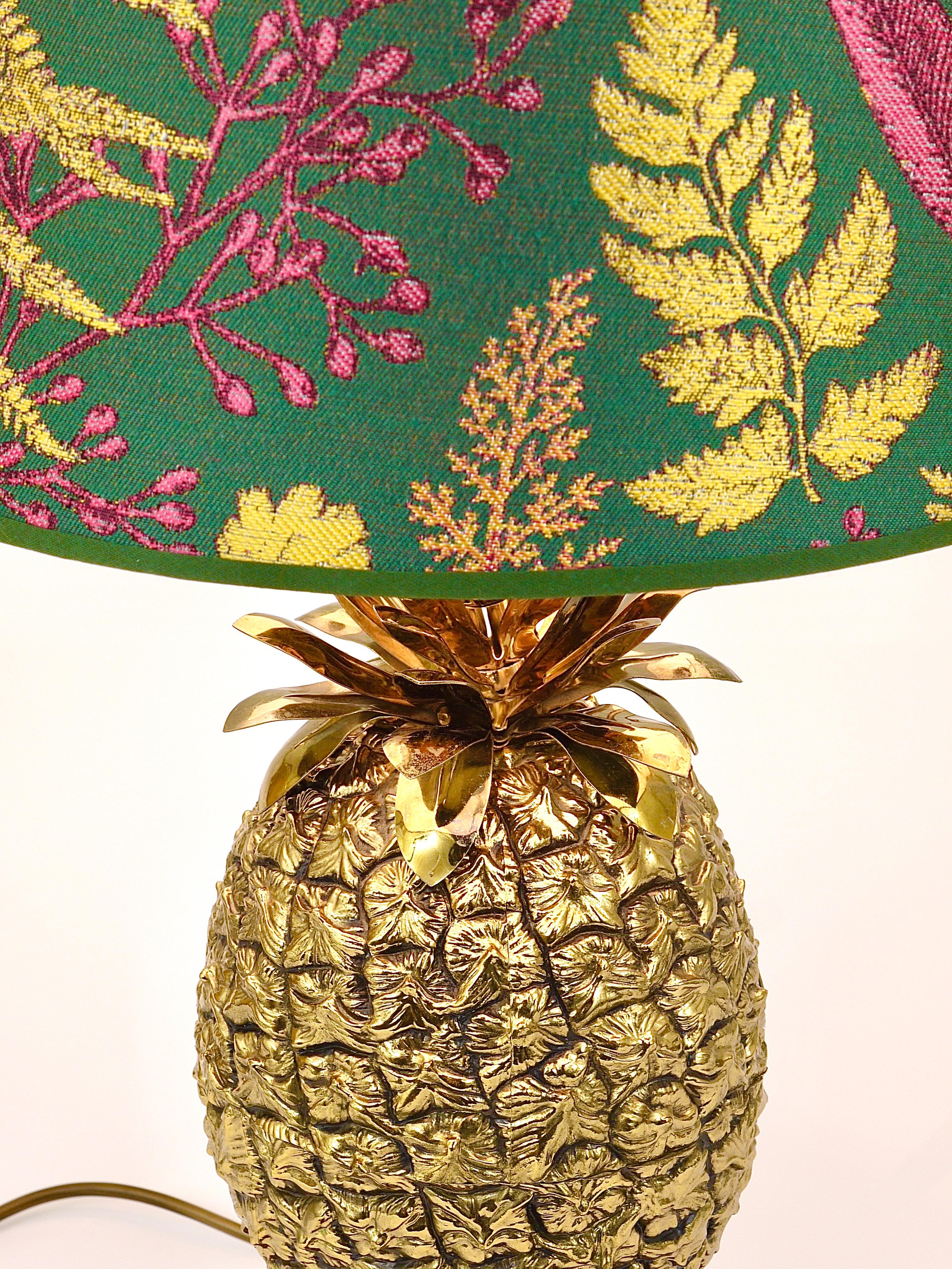 Mauro Manetti Hollywood Regency Pineapple Brass Table Lamp, Italy, 1970s For Sale 7
