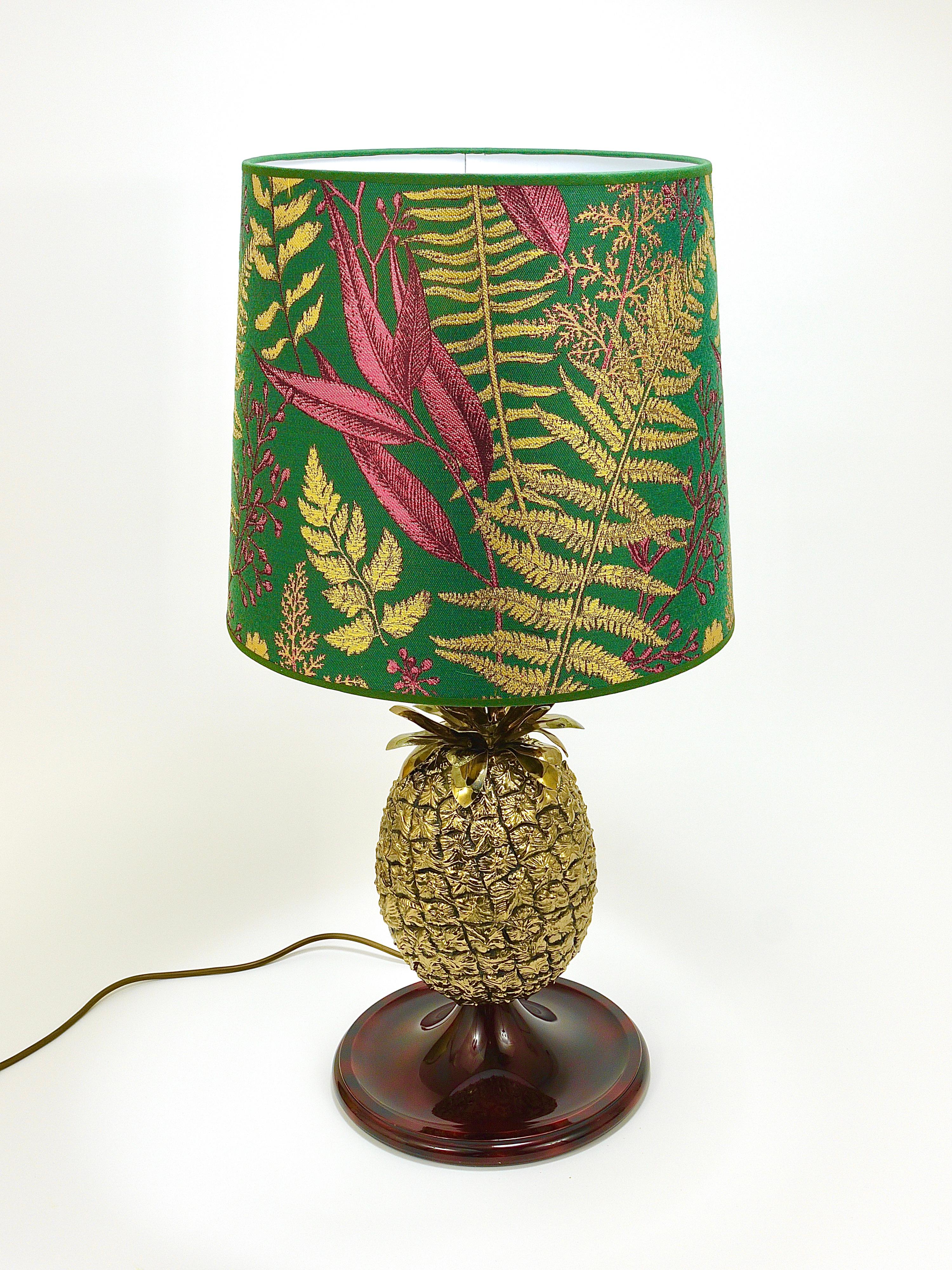 Mauro Manetti Hollywood Regency Pineapple Brass Table Lamp, Italy, 1970s For Sale 9