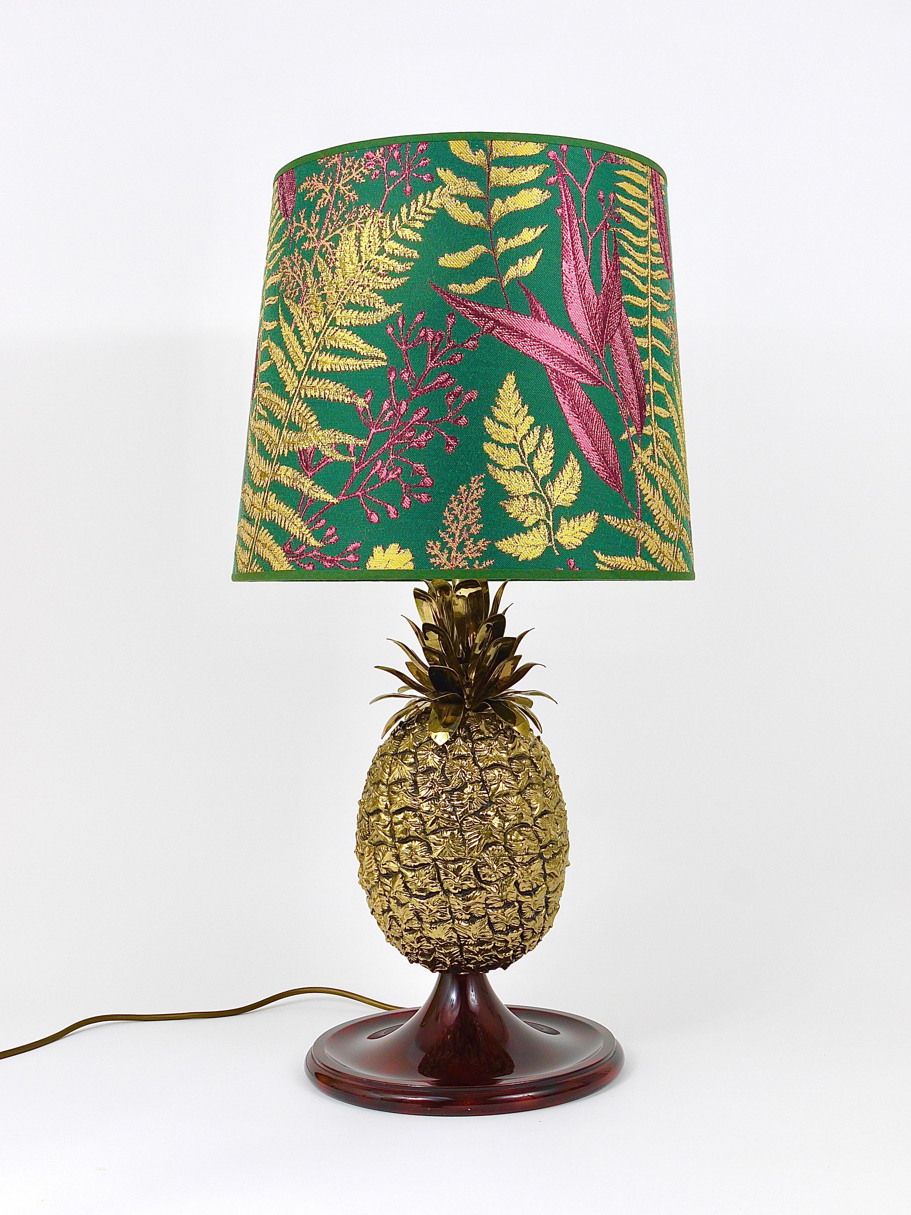 Mauro Manetti lampe de bureau en laiton ananas de style Hollywood Regency, Italie, 1970 en vente 9