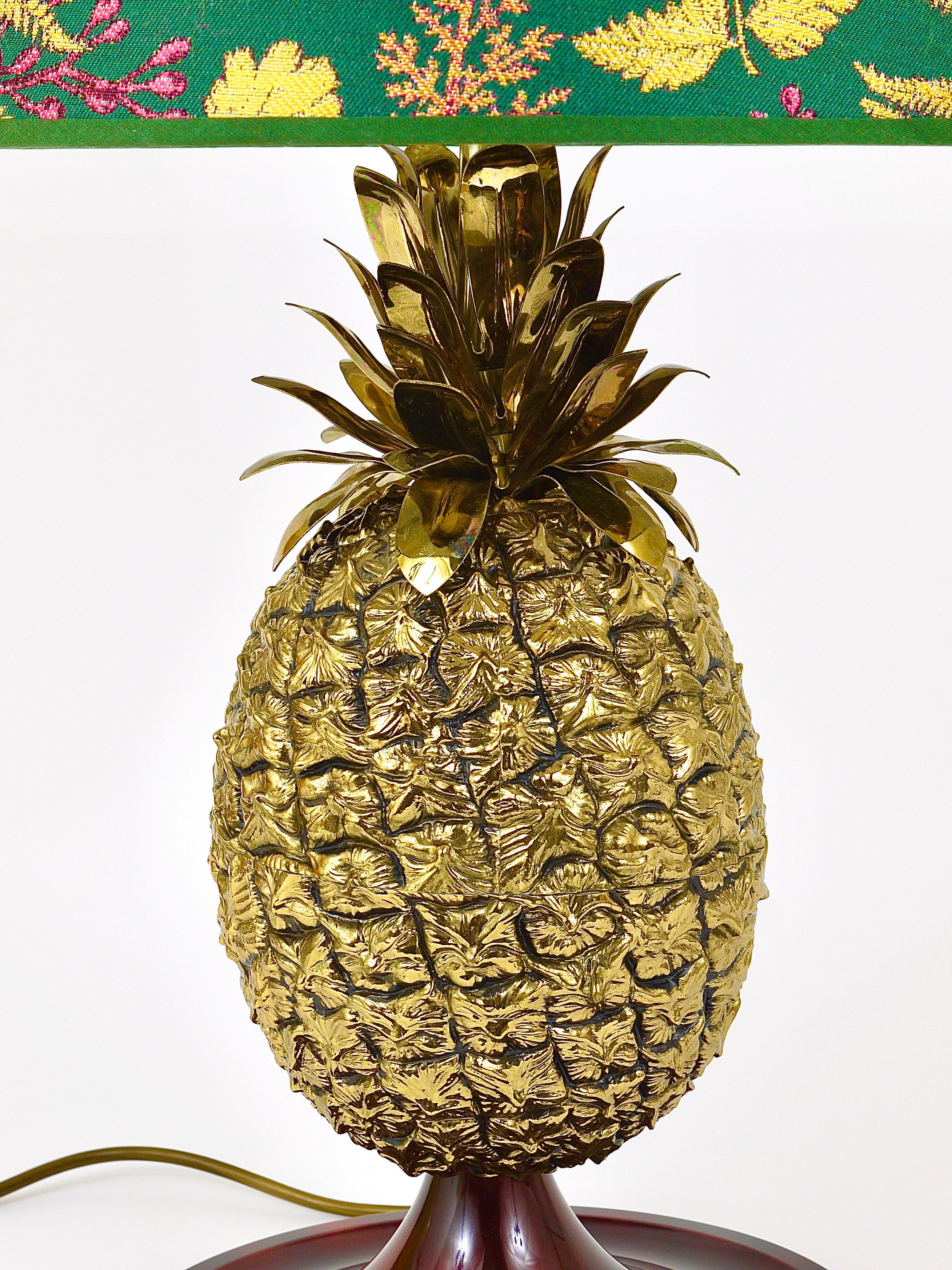 Mauro Manetti Hollywood Regency Pineapple Brass Table Lamp, Italy, 1970s For Sale 11