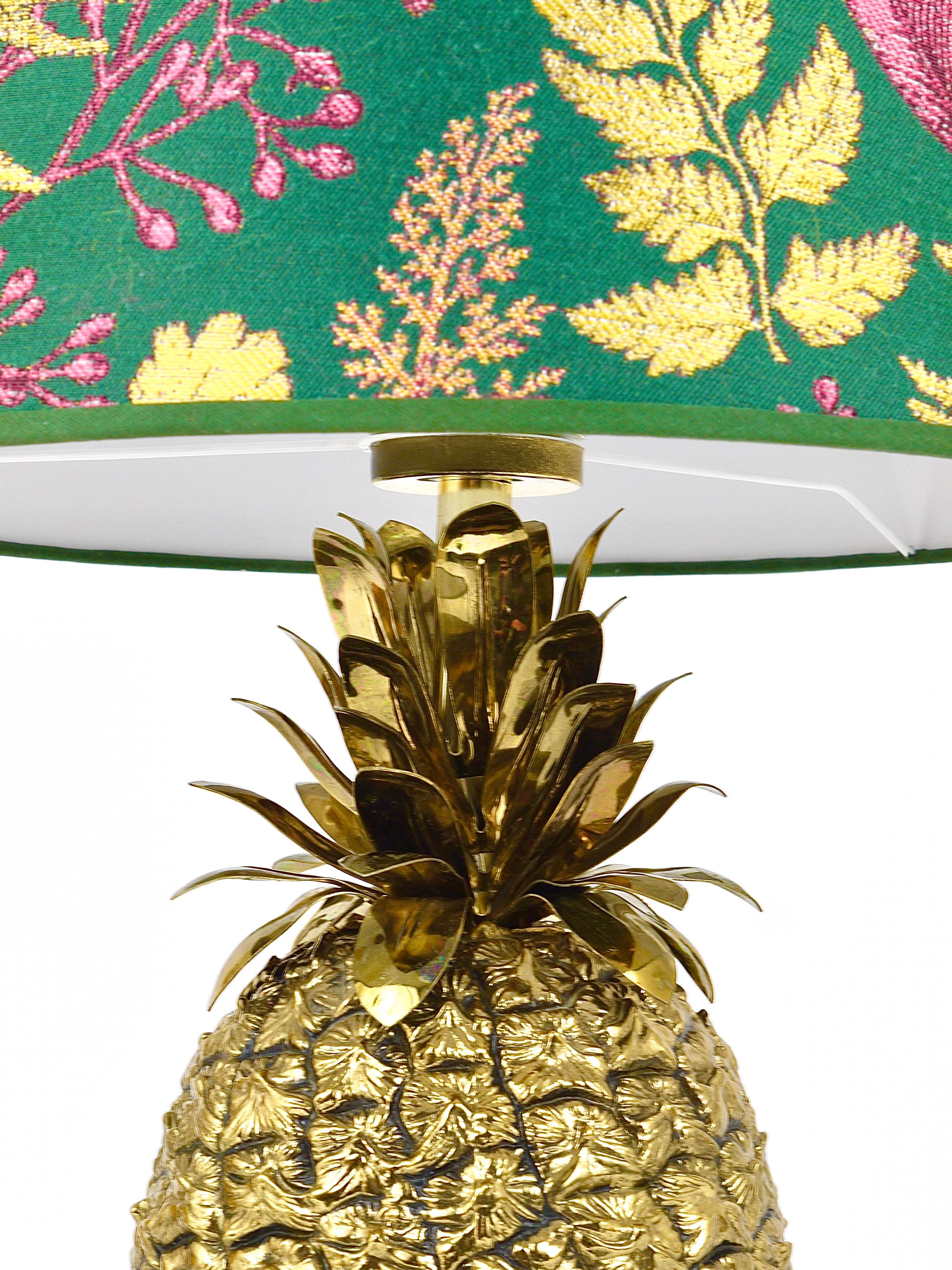 Mauro Manetti Hollywood Regency Pineapple Brass Table Lamp, Italy, 1970s For Sale 12