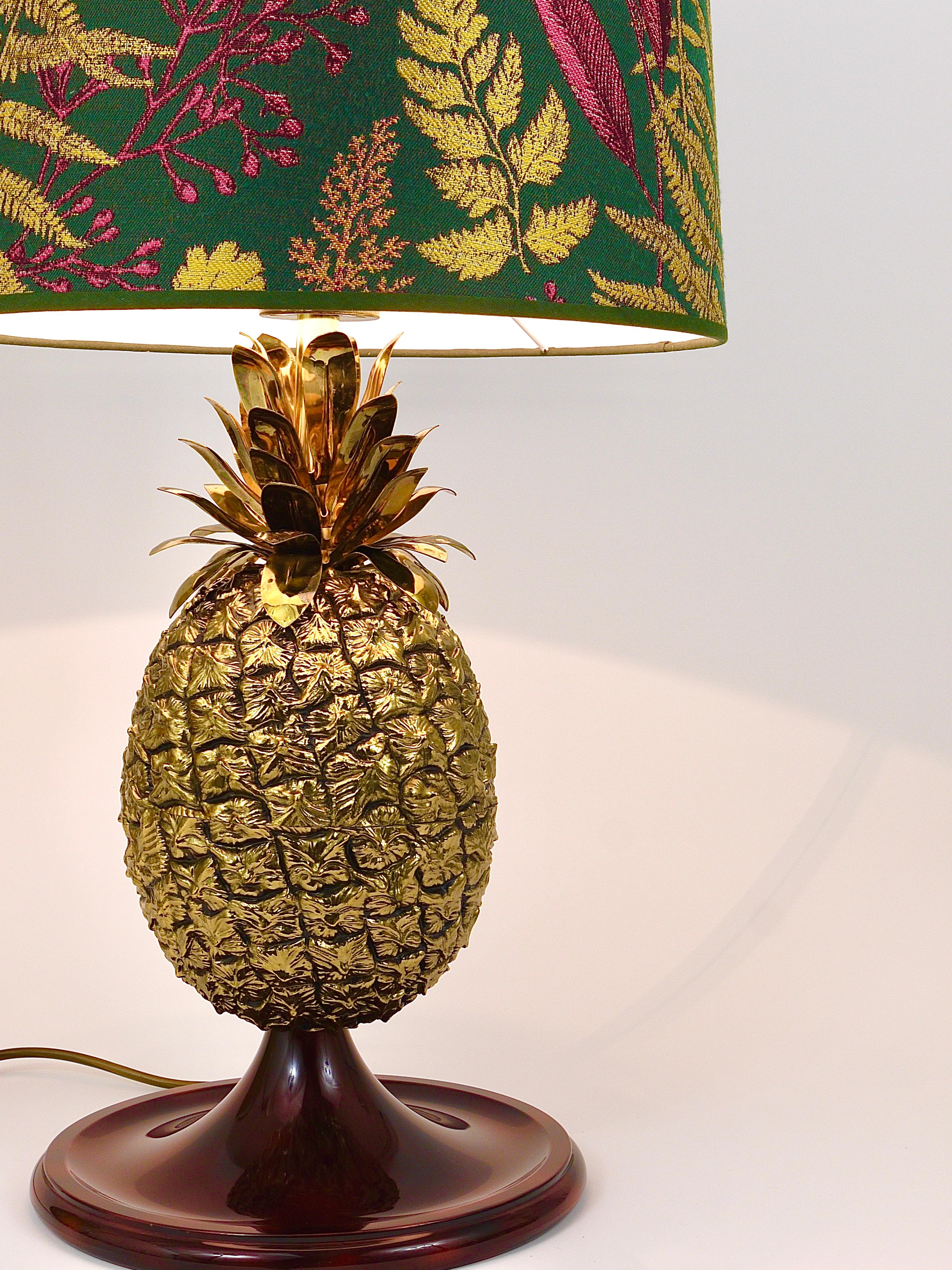 Mauro Manetti Hollywood Regency Pineapple Brass Table Lamp, Italy, 1970s For Sale 14