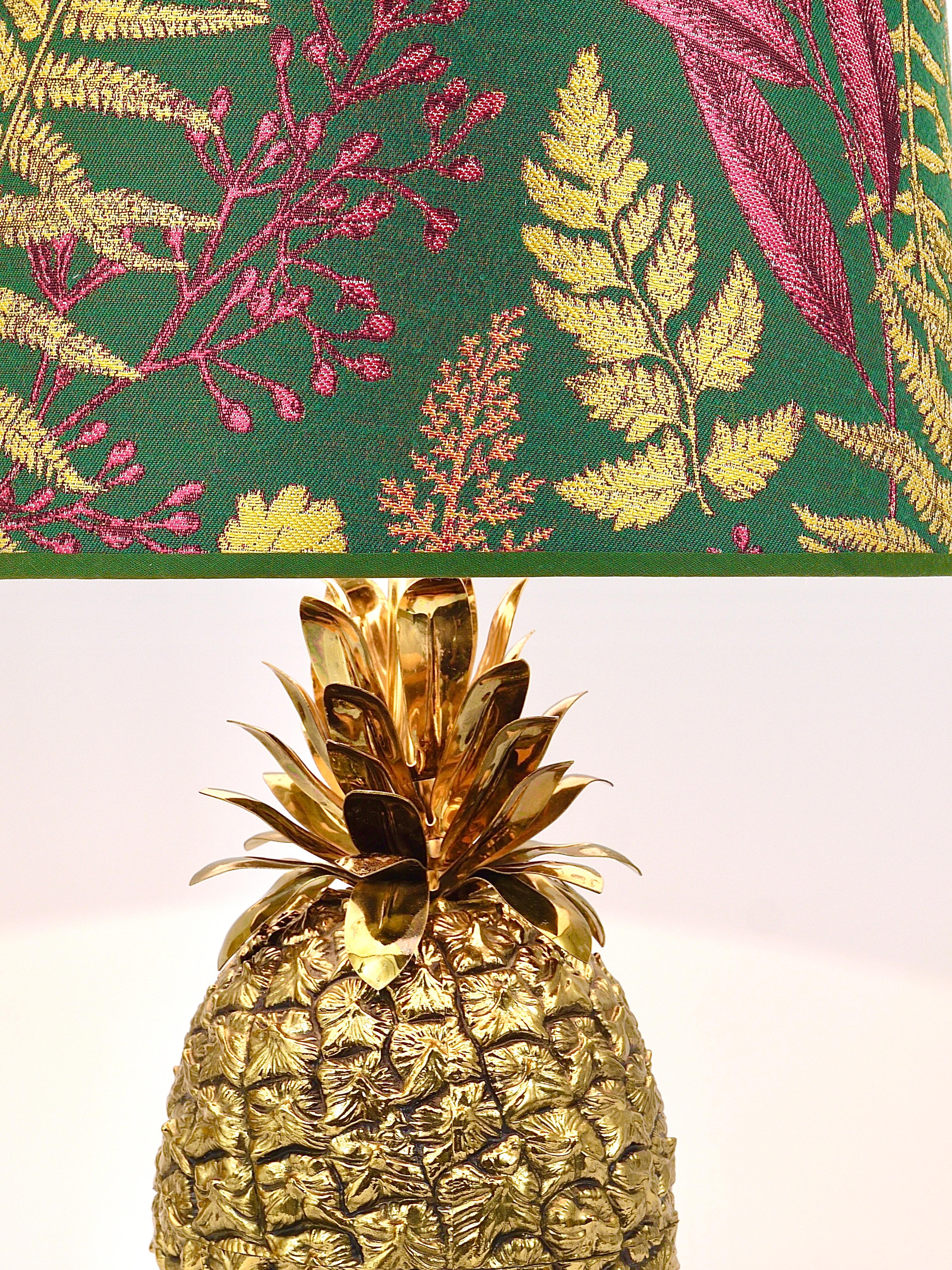 Mauro Manetti Hollywood Regency Pineapple Brass Table Lamp, Italy, 1970s In Good Condition For Sale In Vienna, AT