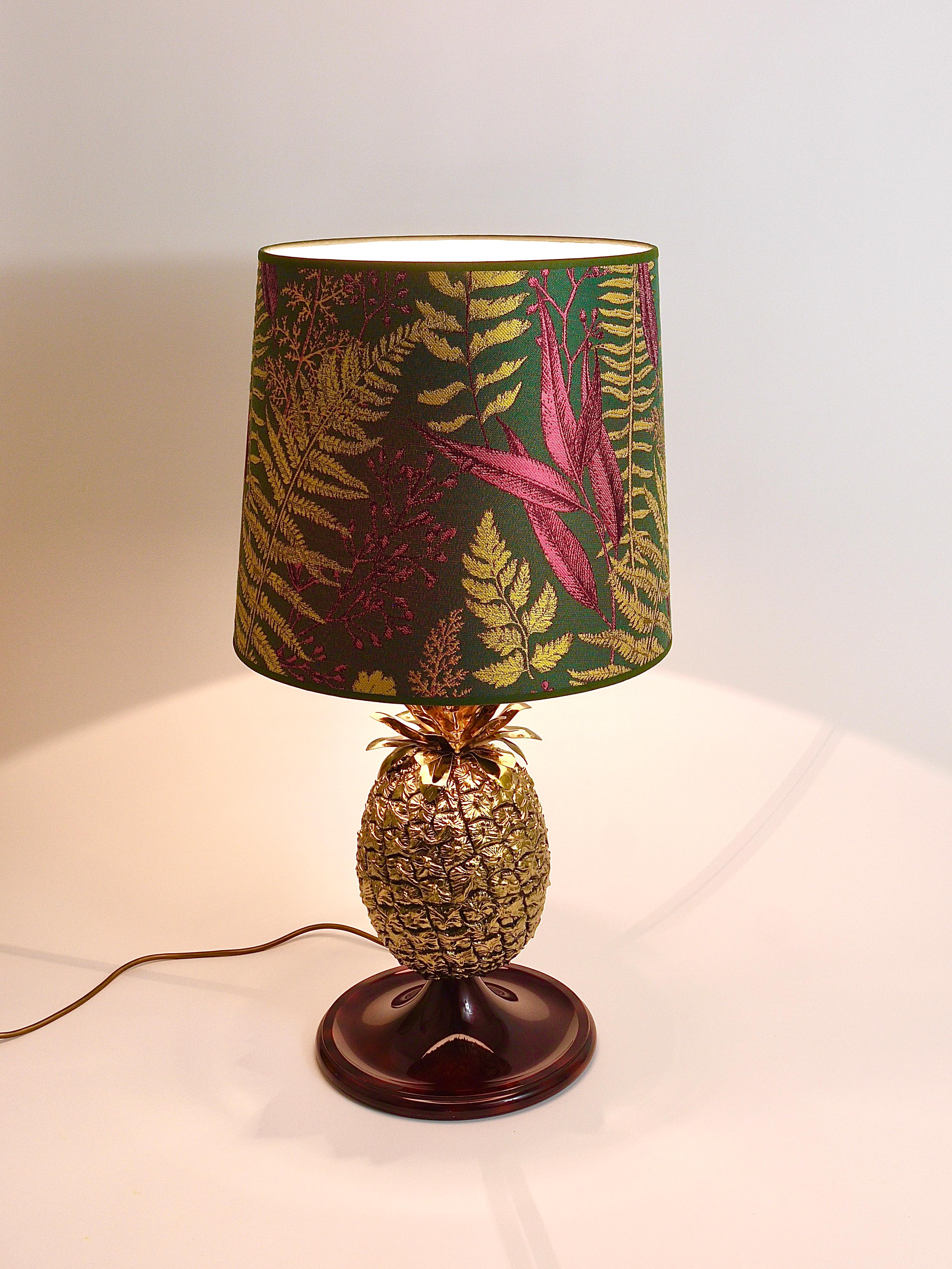 Mauro Manetti Hollywood Regency Pineapple Brass Table Lamp, Italy, 1970s For Sale 1