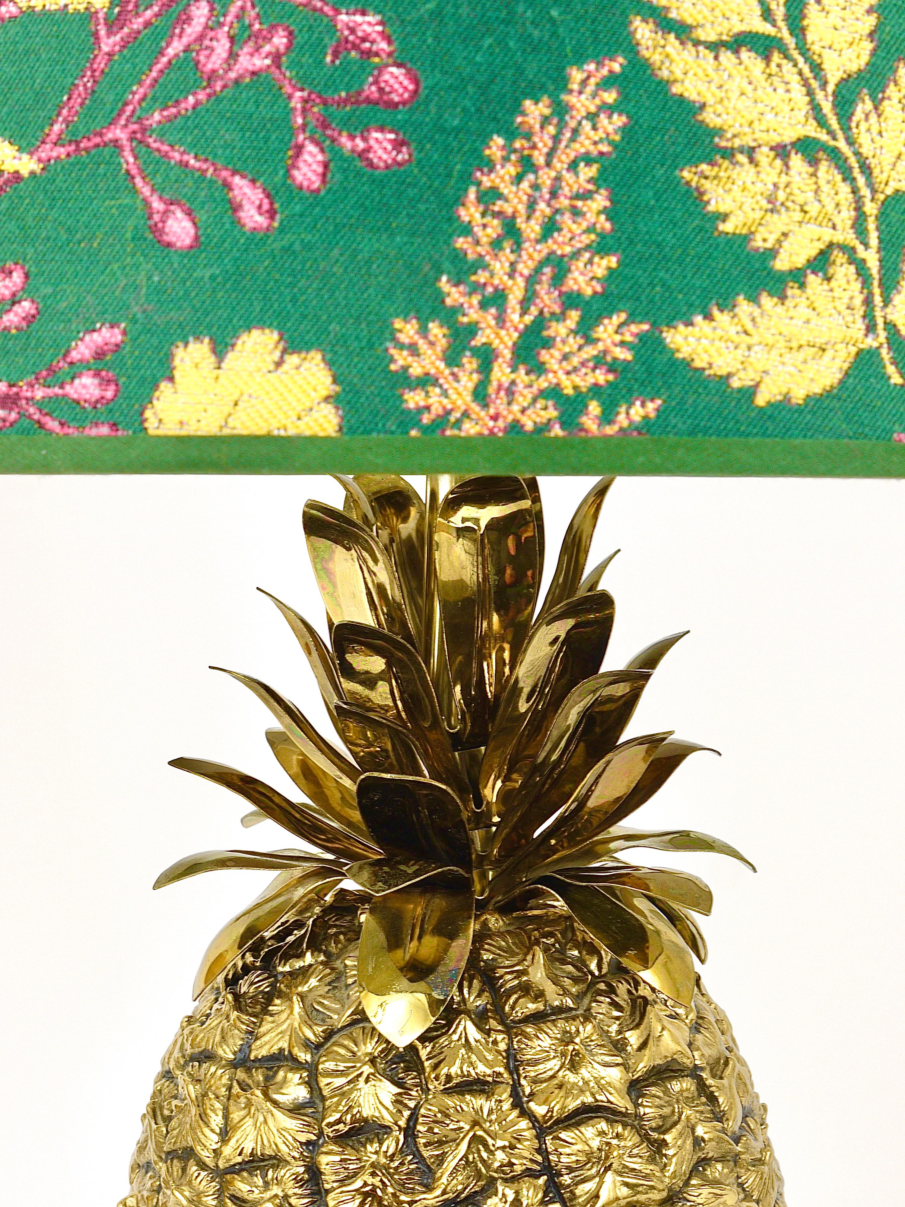 Mauro Manetti Hollywood Regency Pineapple Brass Table Lamp, Italy, 1970s For Sale 2