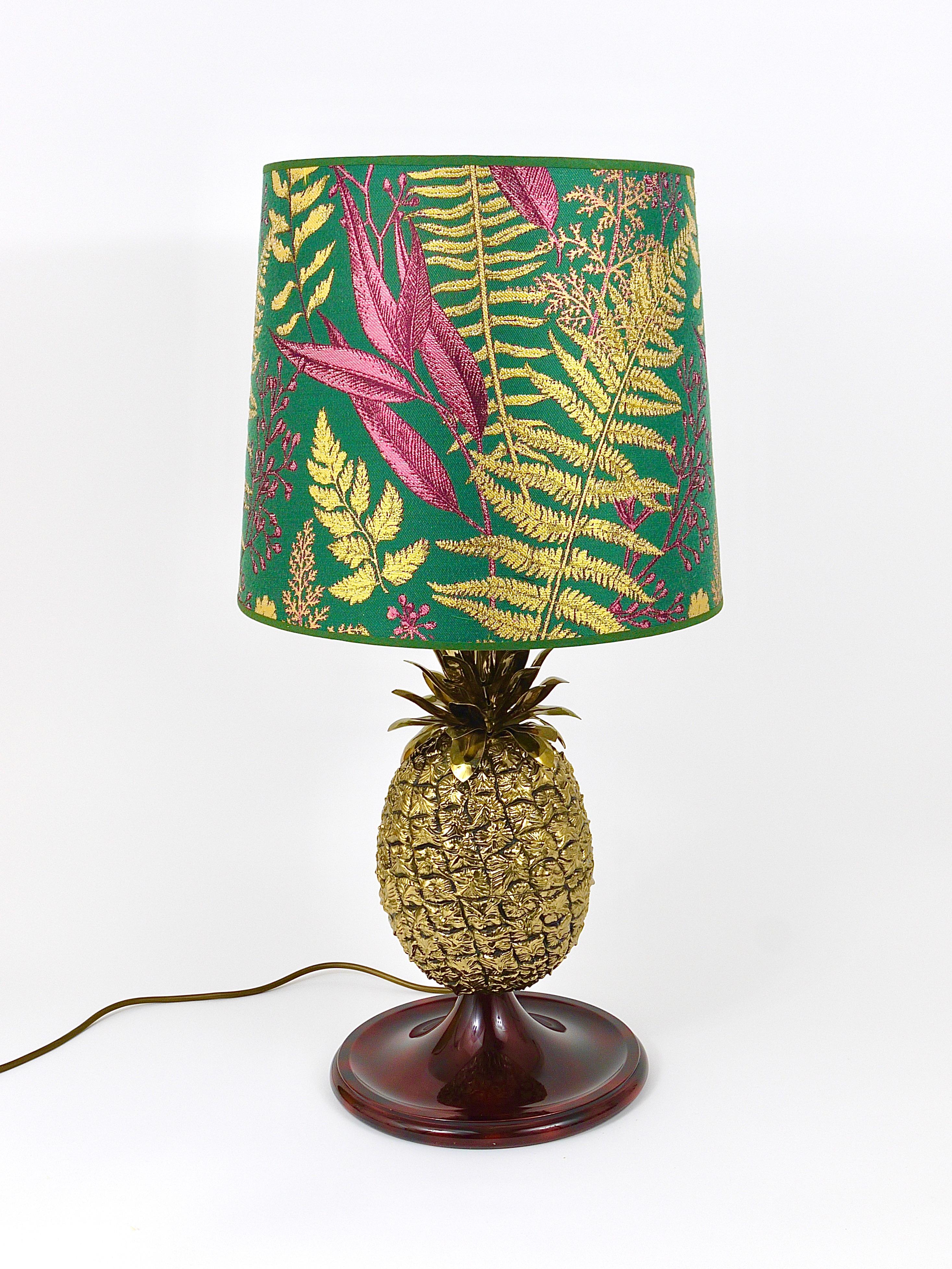 Mauro Manetti Hollywood Regency Pineapple Brass Table Lamp, Italy, 1970s For Sale 4