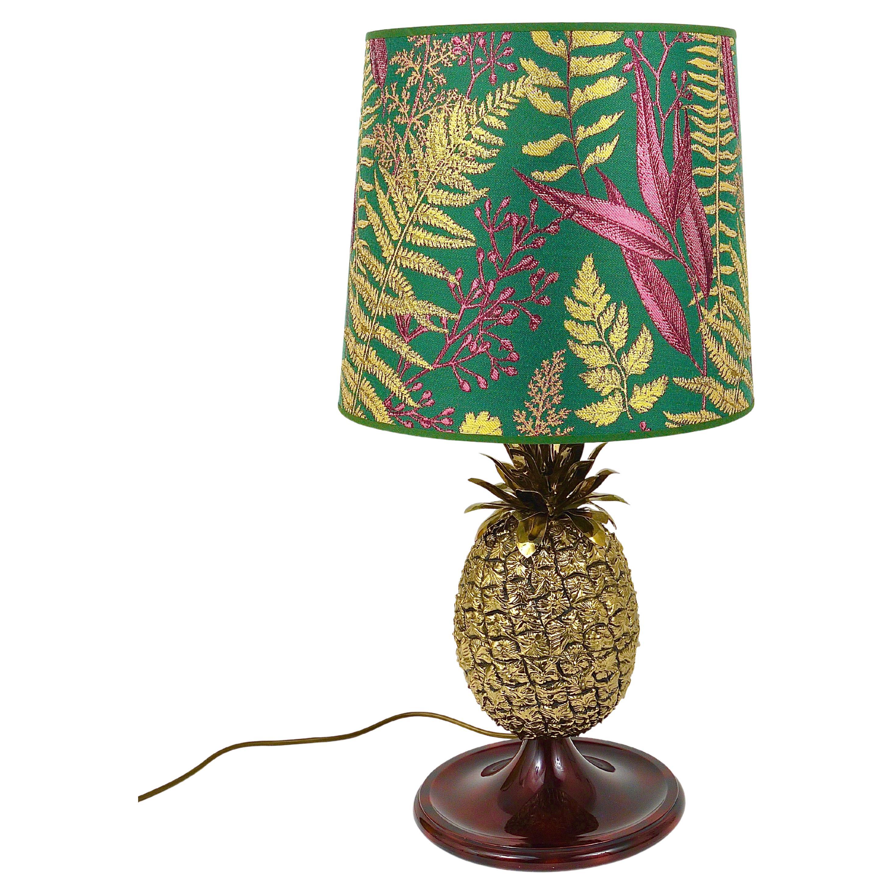 Mauro Manetti Hollywood Regency Pineapple Brass Table Lamp, Italy, 1970s For Sale