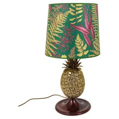 Mauro Manetti Hollywood Regency Pineapple Brass Table Lamp, Italy, 1970s