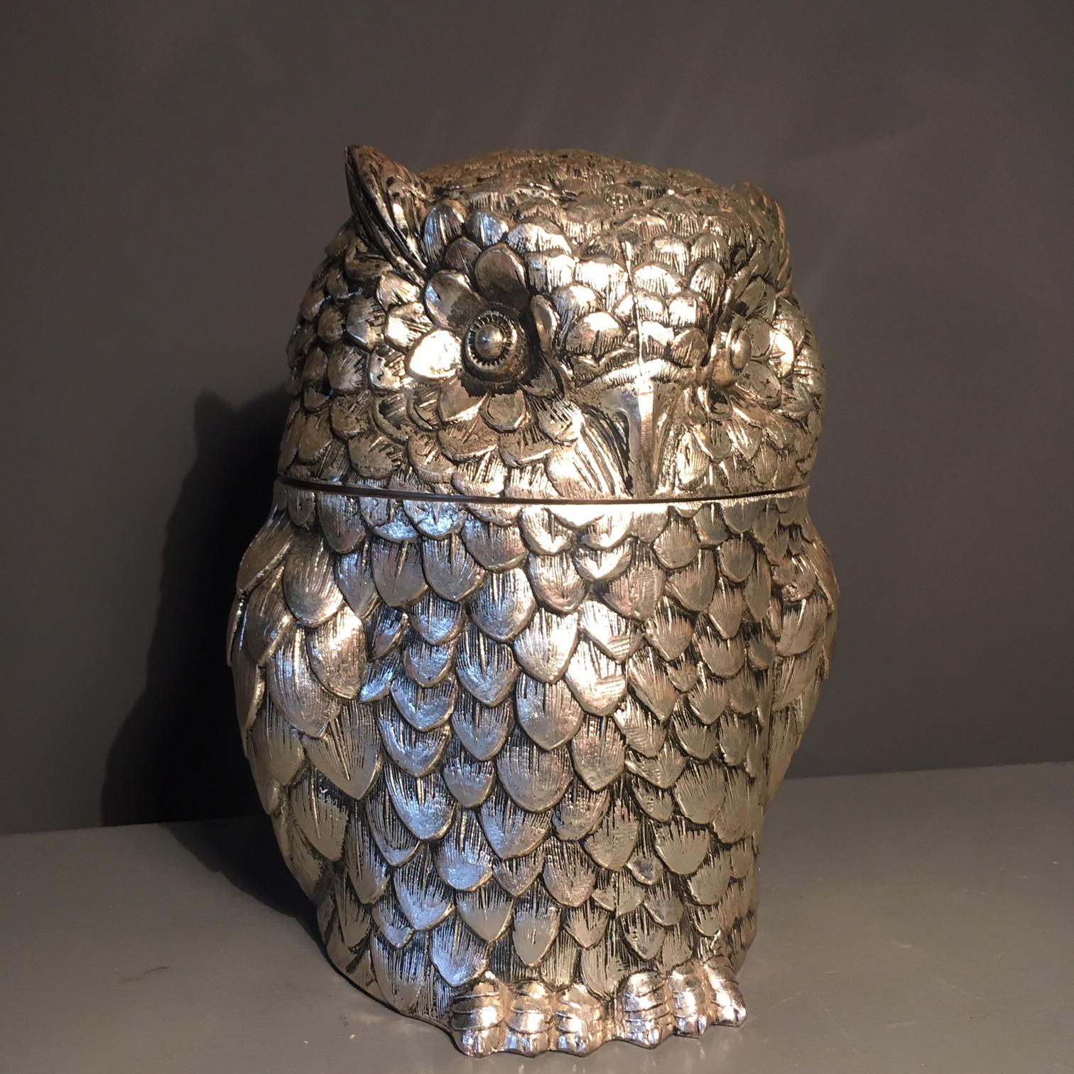 20th Century Mauro Manetti Italian Owl Ice Bucket, 1970s