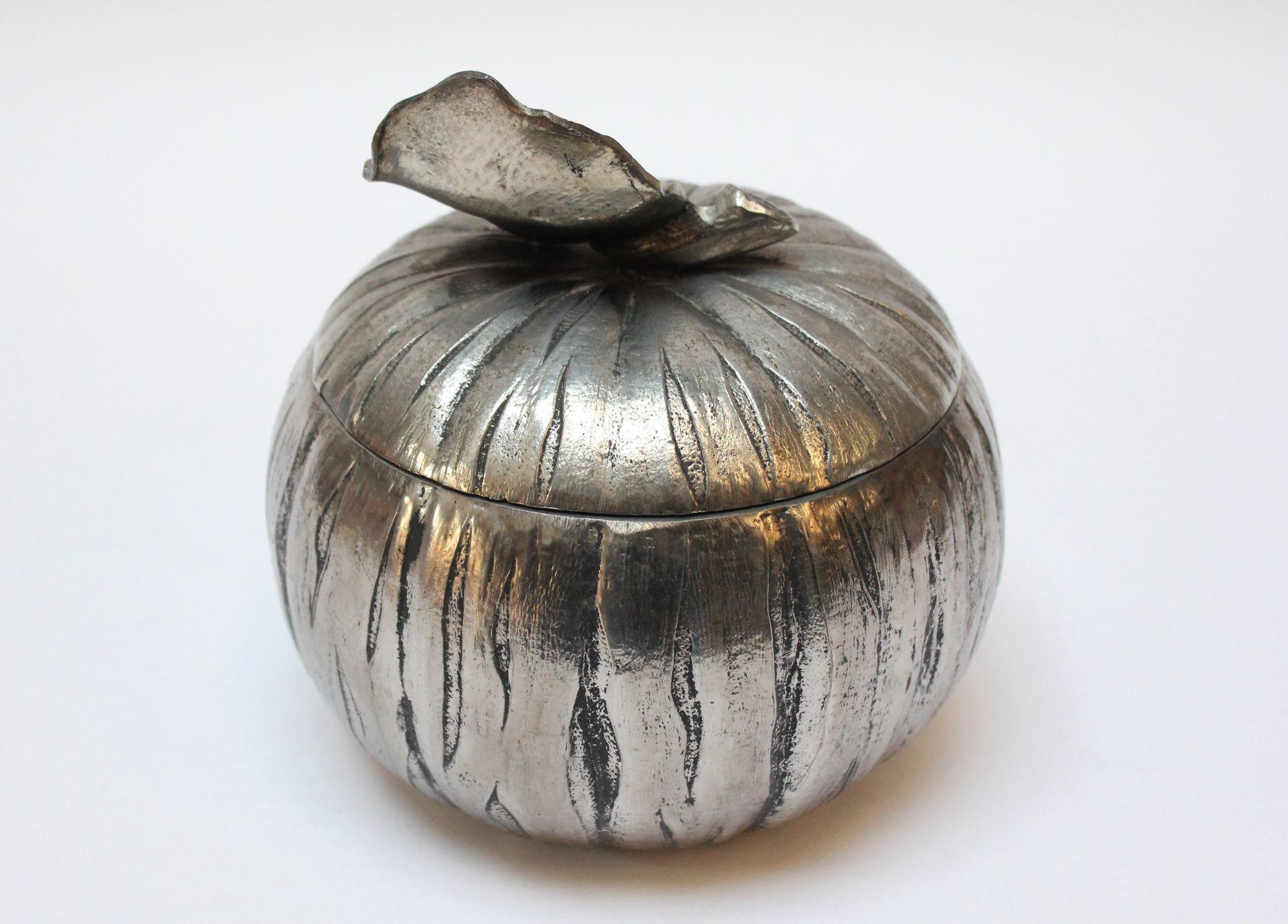 Mauro Manetti Italienischer versilberter „Pumpkin“-Eiskübel (Moderne der Mitte des Jahrhunderts) im Angebot