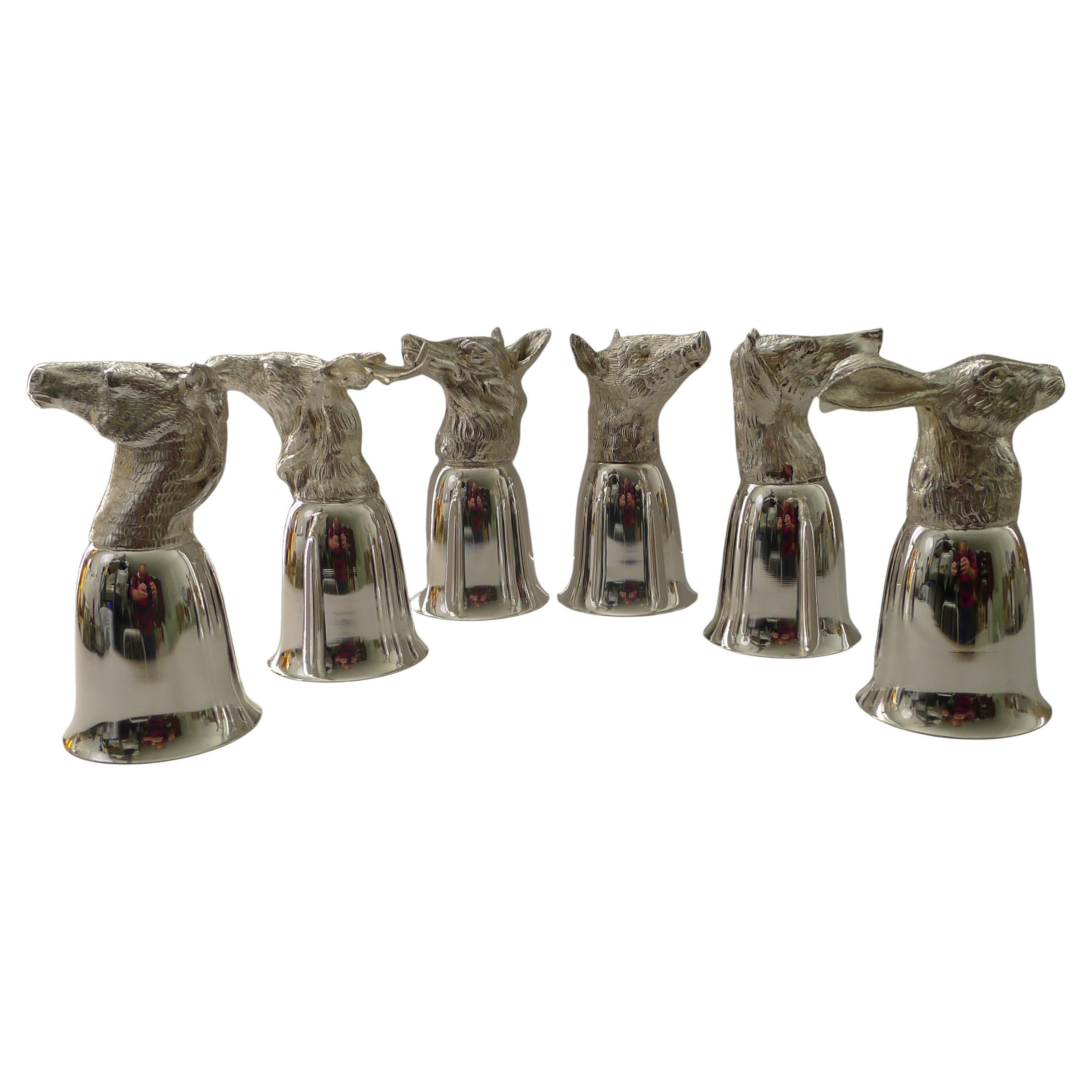 Mauro Manetti, Italia - Juego de seis tazas estribo figuradas c.1970